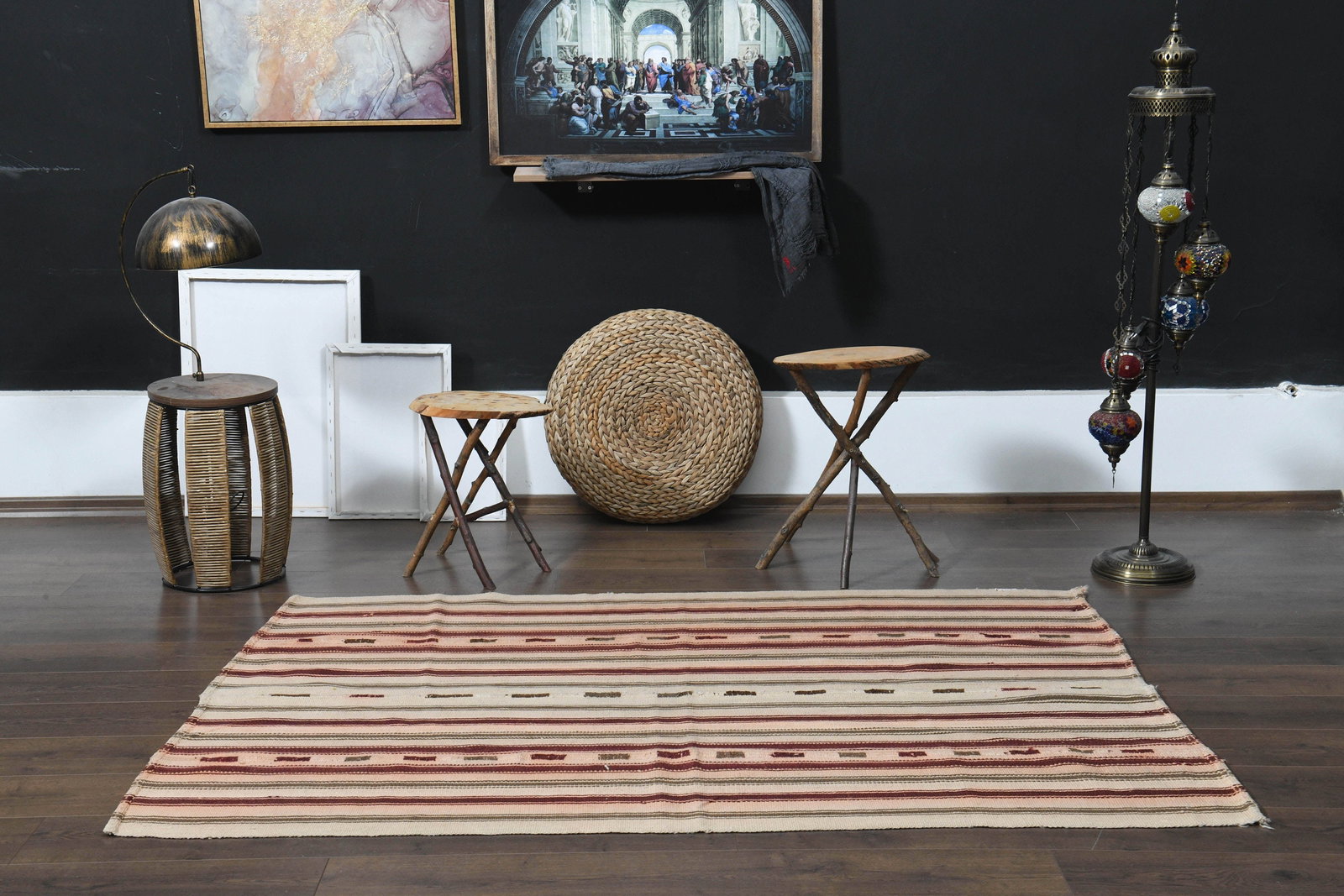4'7x6'4 ft, BEIGE PINK RUG - 3