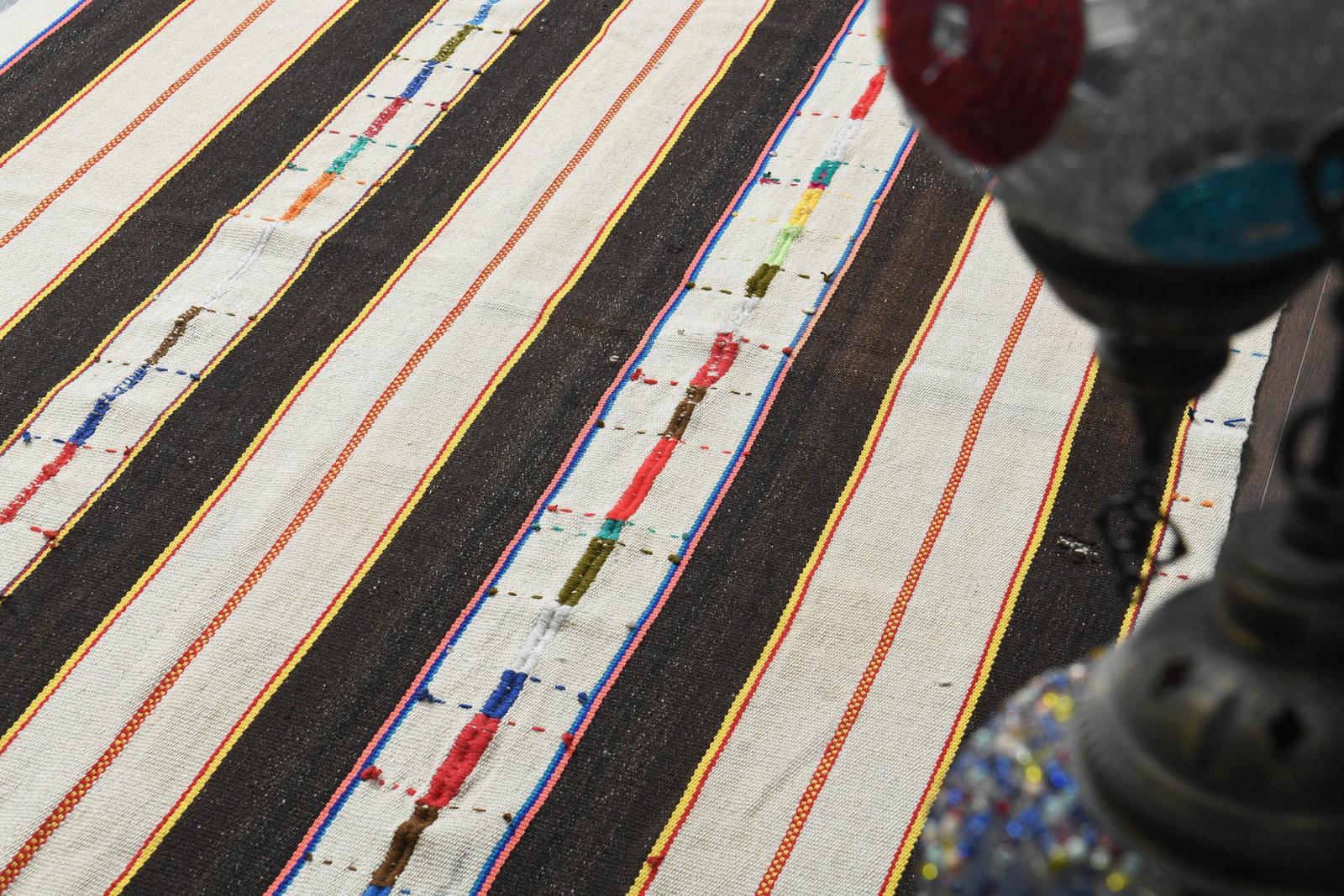 4'5x6'8 ft, BEIGE BROWN KILIM - 5