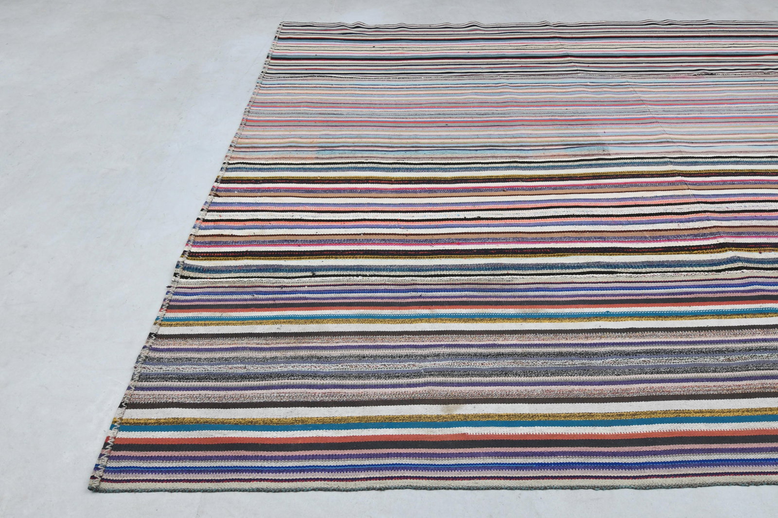 10.8x13.3 ft, RAINBOW KILIM RUG - 5