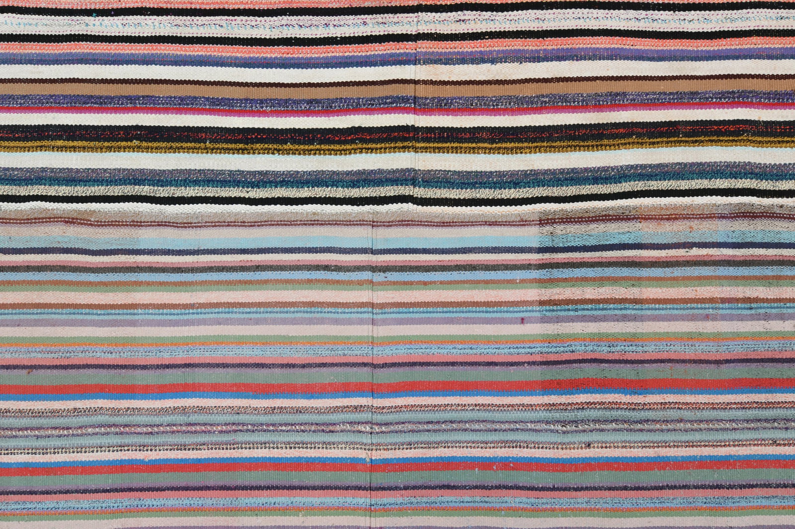 10.8x13.3 ft, RAINBOW KILIM RUG - 8