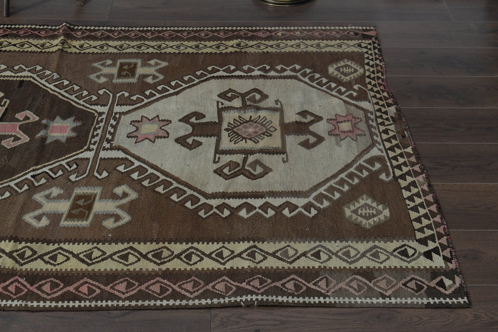 4'6x14'5 ft, BROWN BEIGE RUG - 4