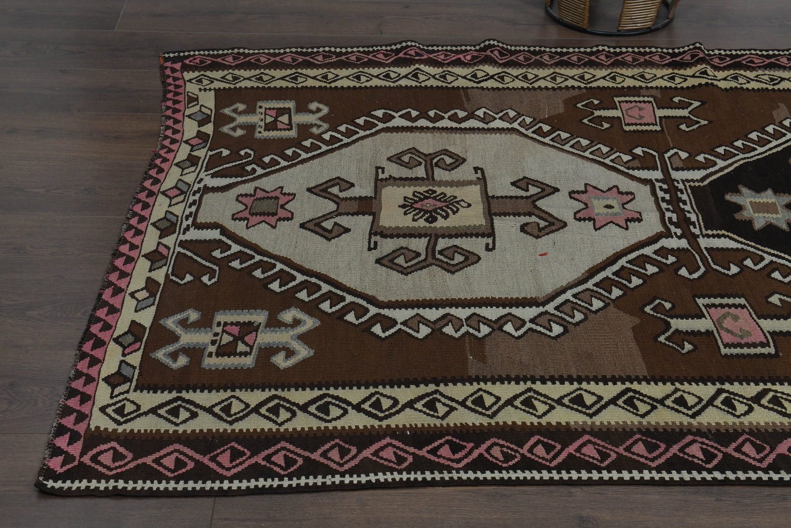 4'6x14'5 ft, BROWN BEIGE RUG - 5