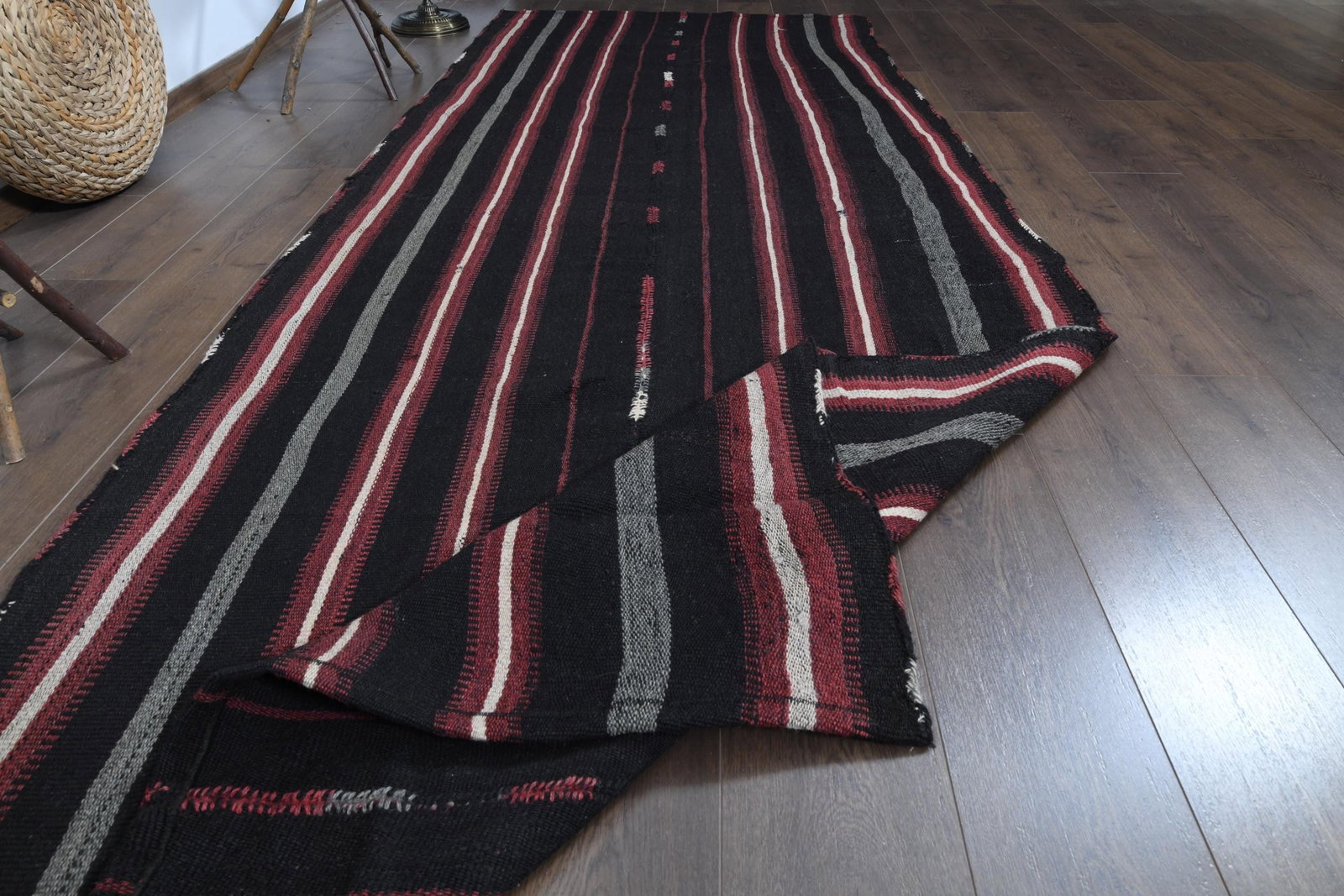4'3x11 ft, KILIM STRIPED RUNNER - 3