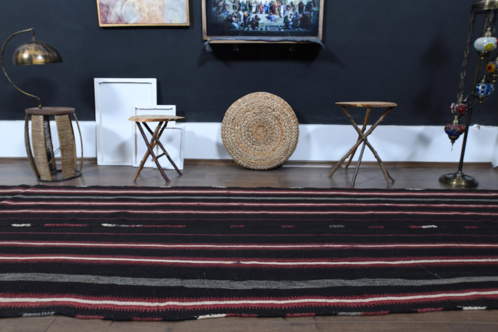 4'3x11 ft, KILIM STRIPED RUNNER - 9