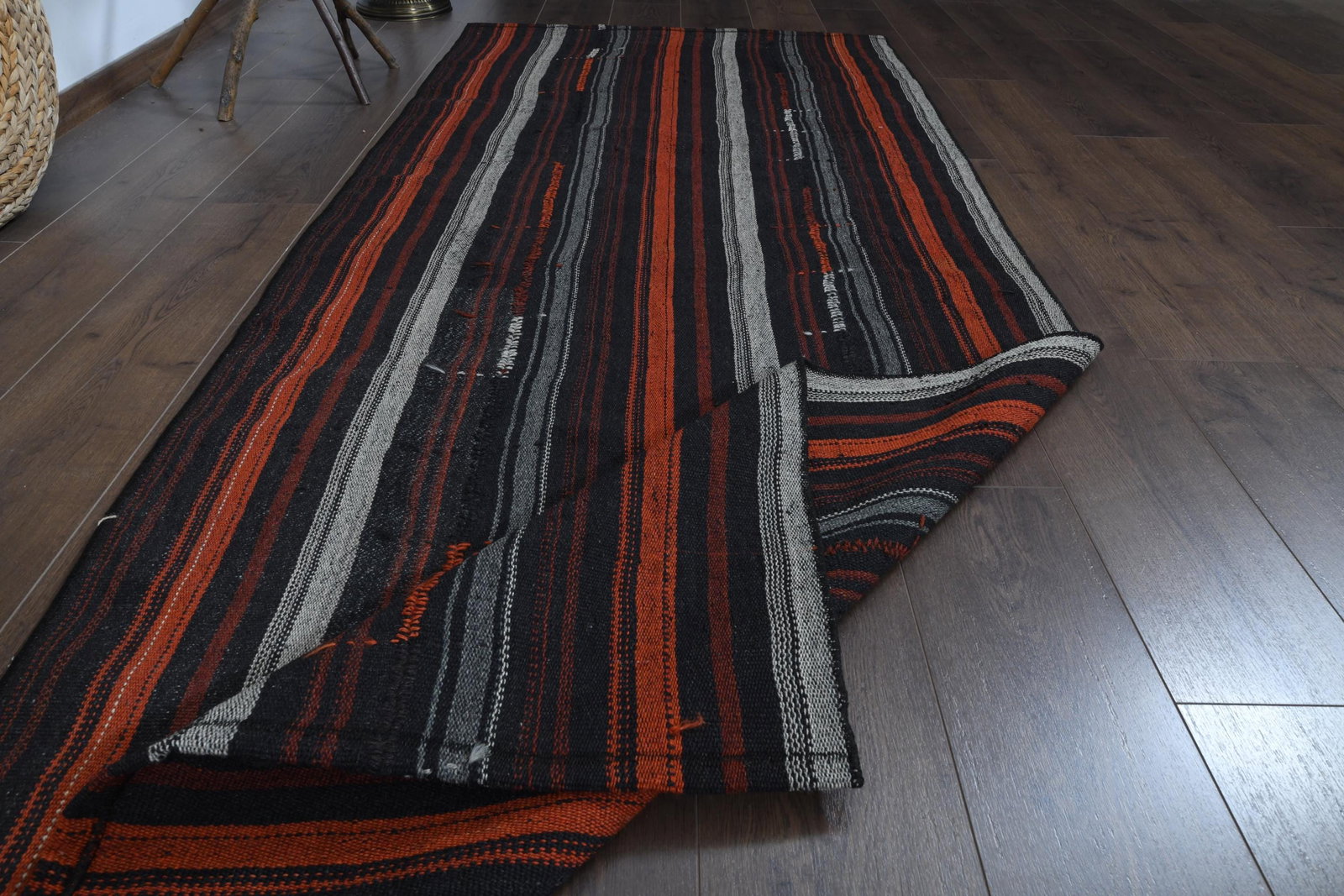 3'5x8'4 ft, COLORFUL STRIPED RUNNER - 4