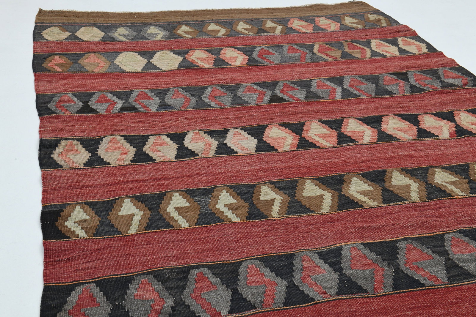 4.6x11.6 ft, RED KILIM RUNNER - 2