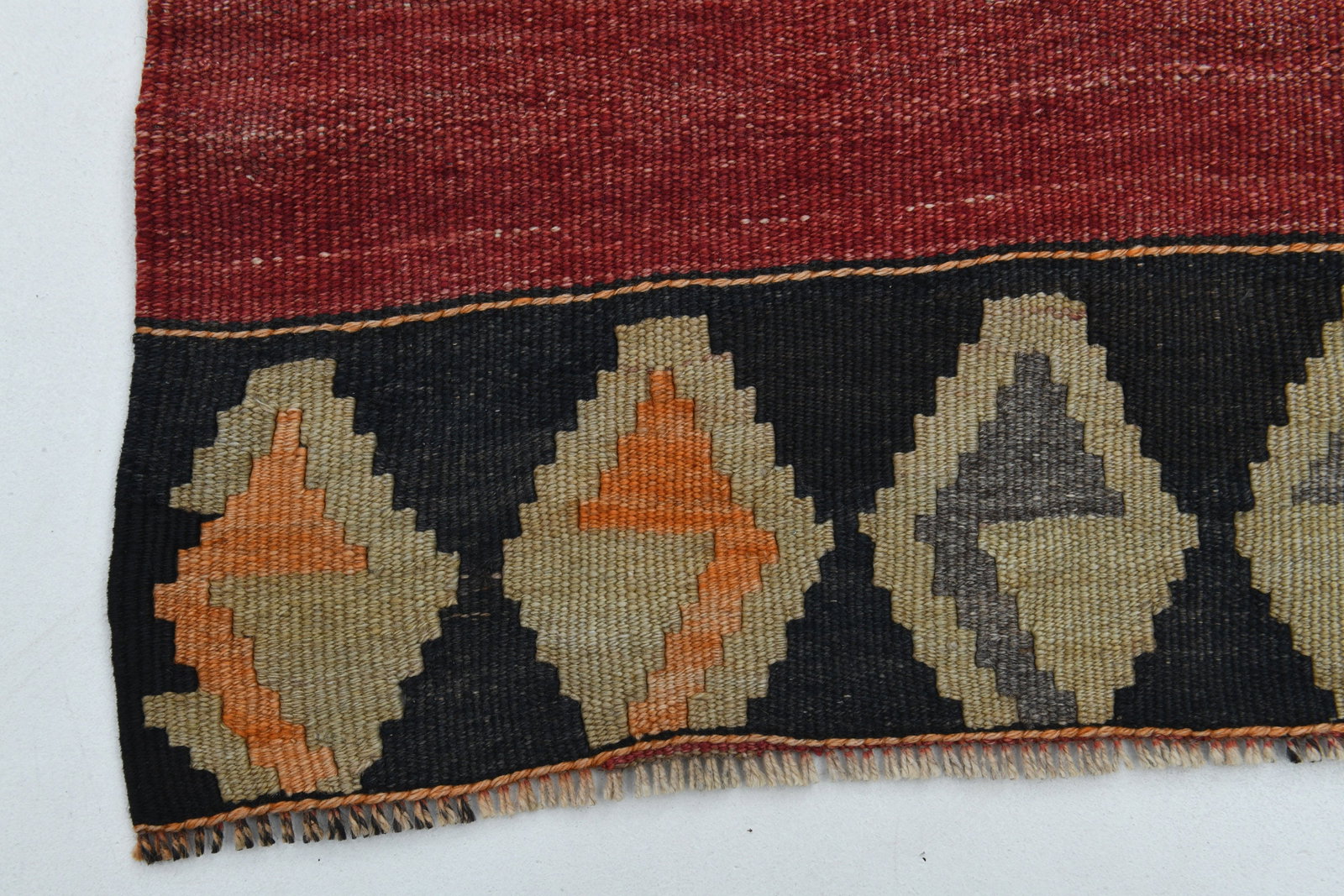 4.6x11.6 ft, RED KILIM RUNNER - 4