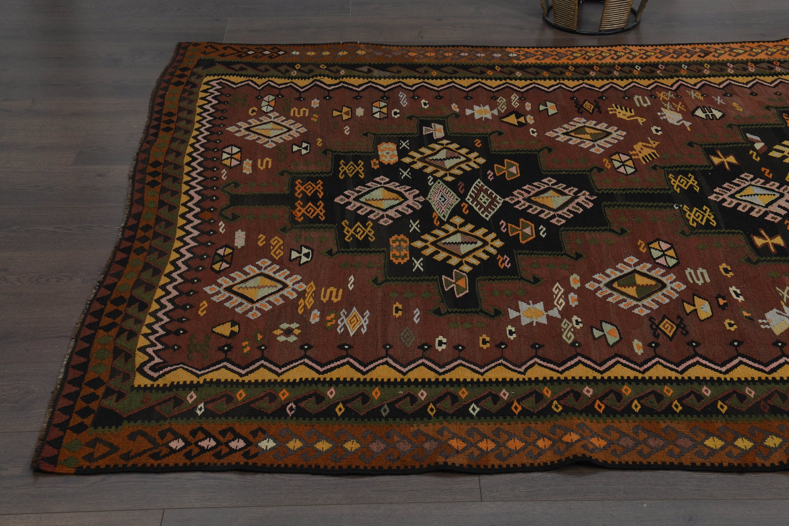 5'8x15'6 ft, BROWN KILIM RUNNER - 7