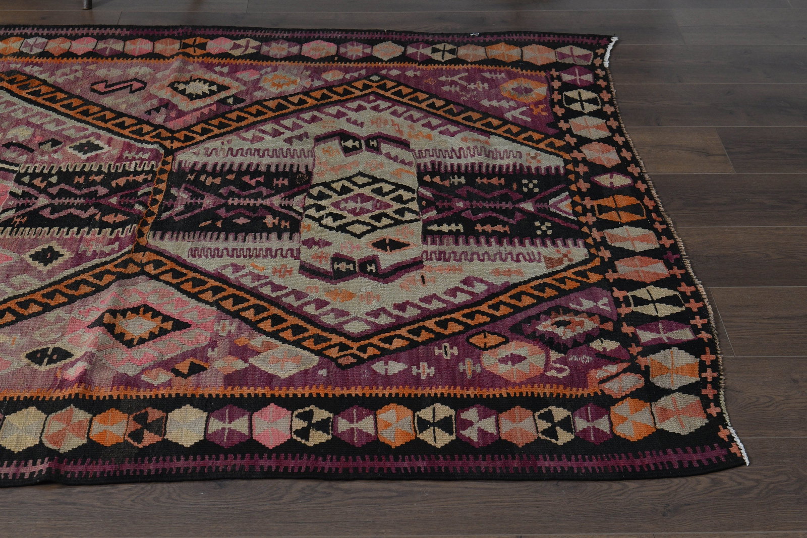 4'9x12'3 ft, COLORFUL KILIM RUNNER - 5