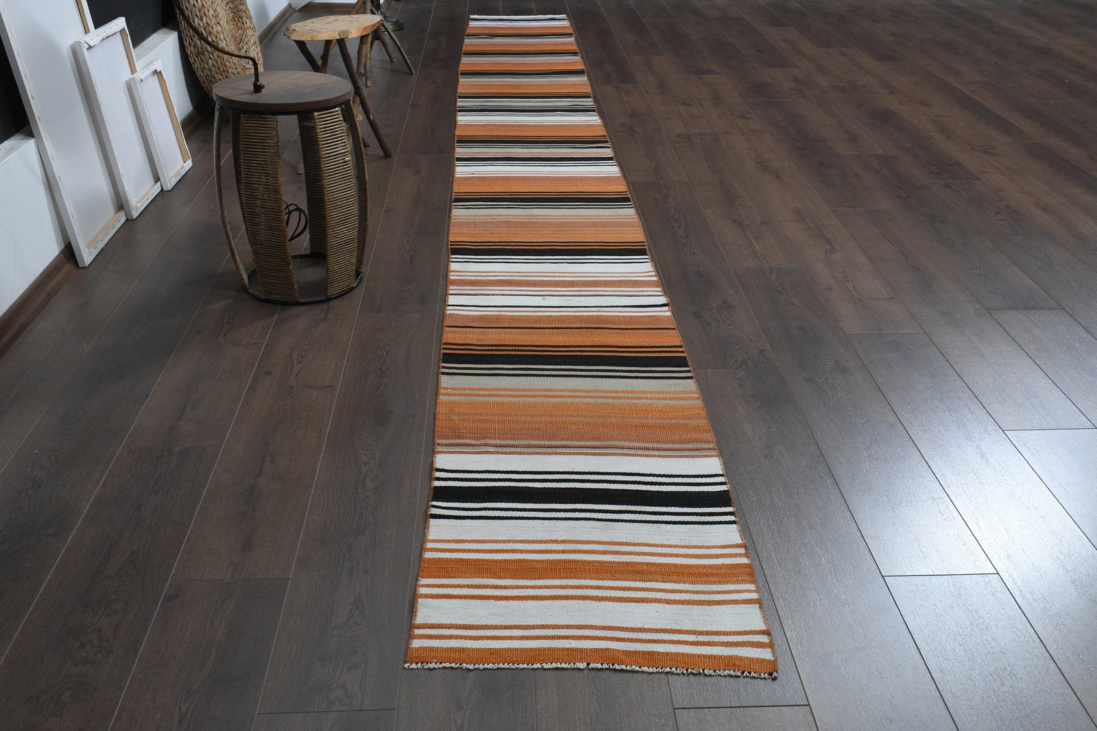 1'8x15'5 ft, ORANGE STRIPED RUNNER - 2