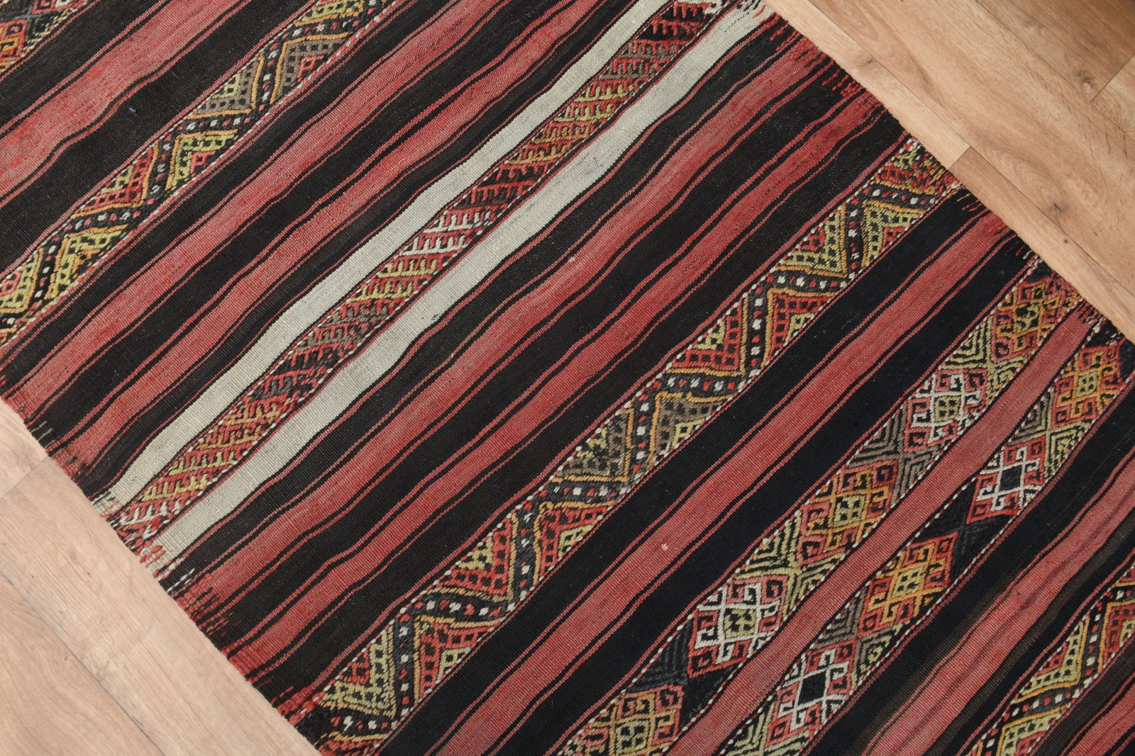 3.3x13.8 TURKISH Striped Runner Rug - 3