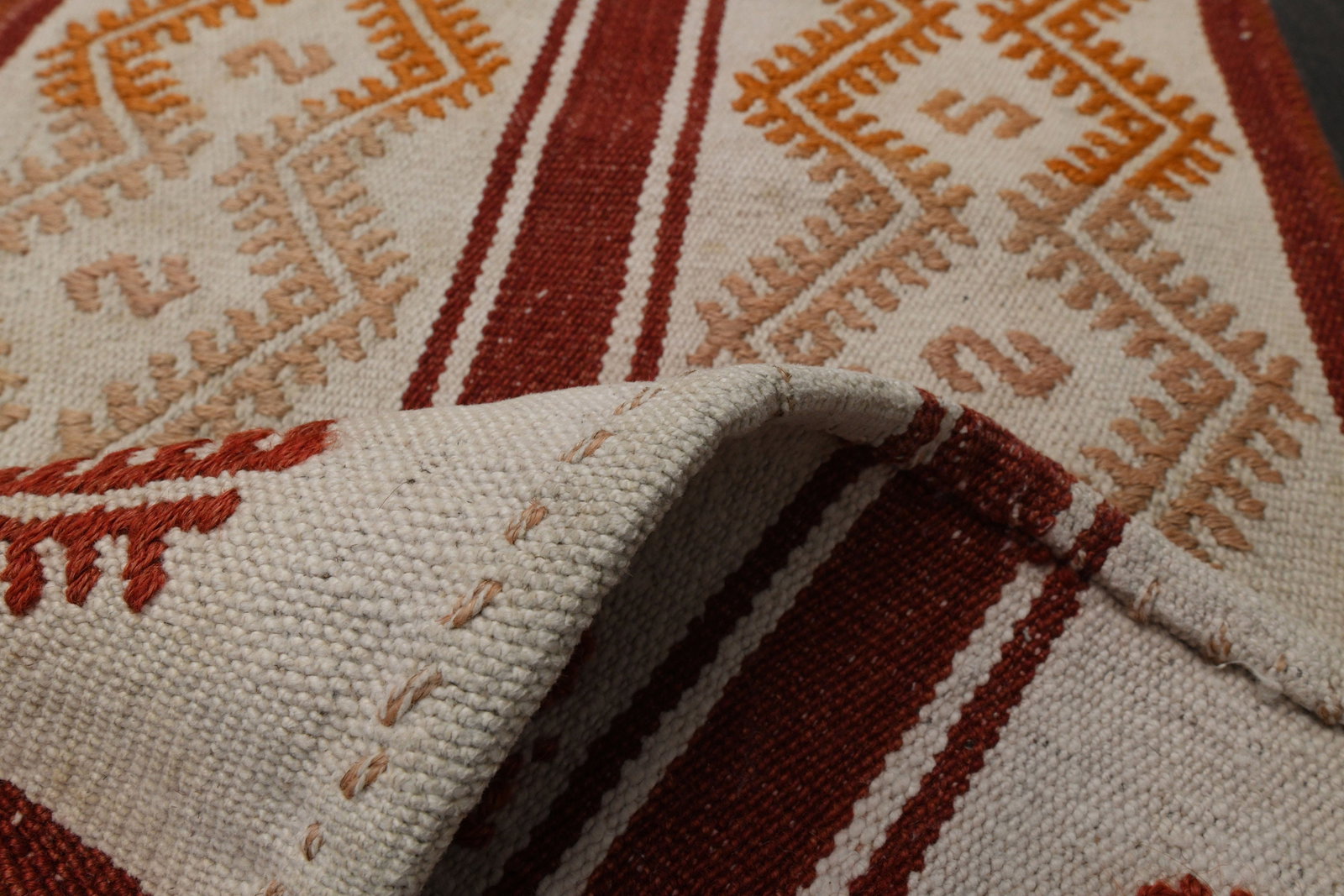 1.3x6.5 ft, IVORY DECOR, Wool Runner - 7