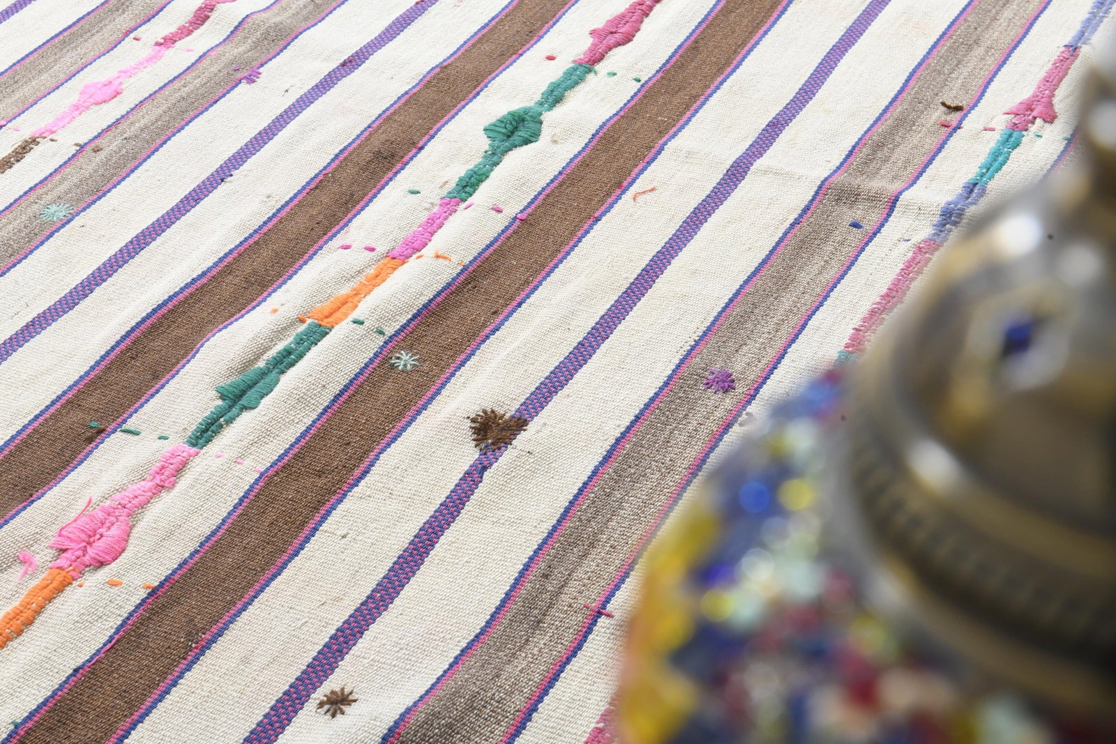 5'4x7 ft, STRIPED KILIM RUG, Flatweave - 7