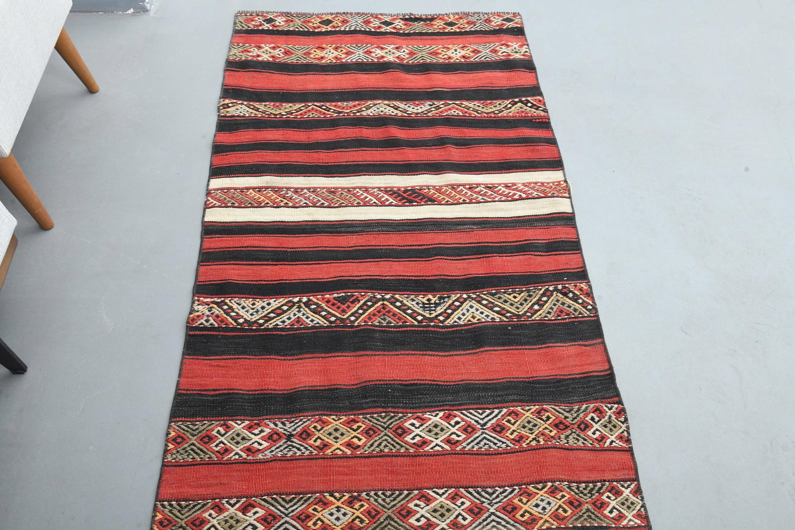 2.8x13 ft, STRIPED TURKISH KILIM - 7