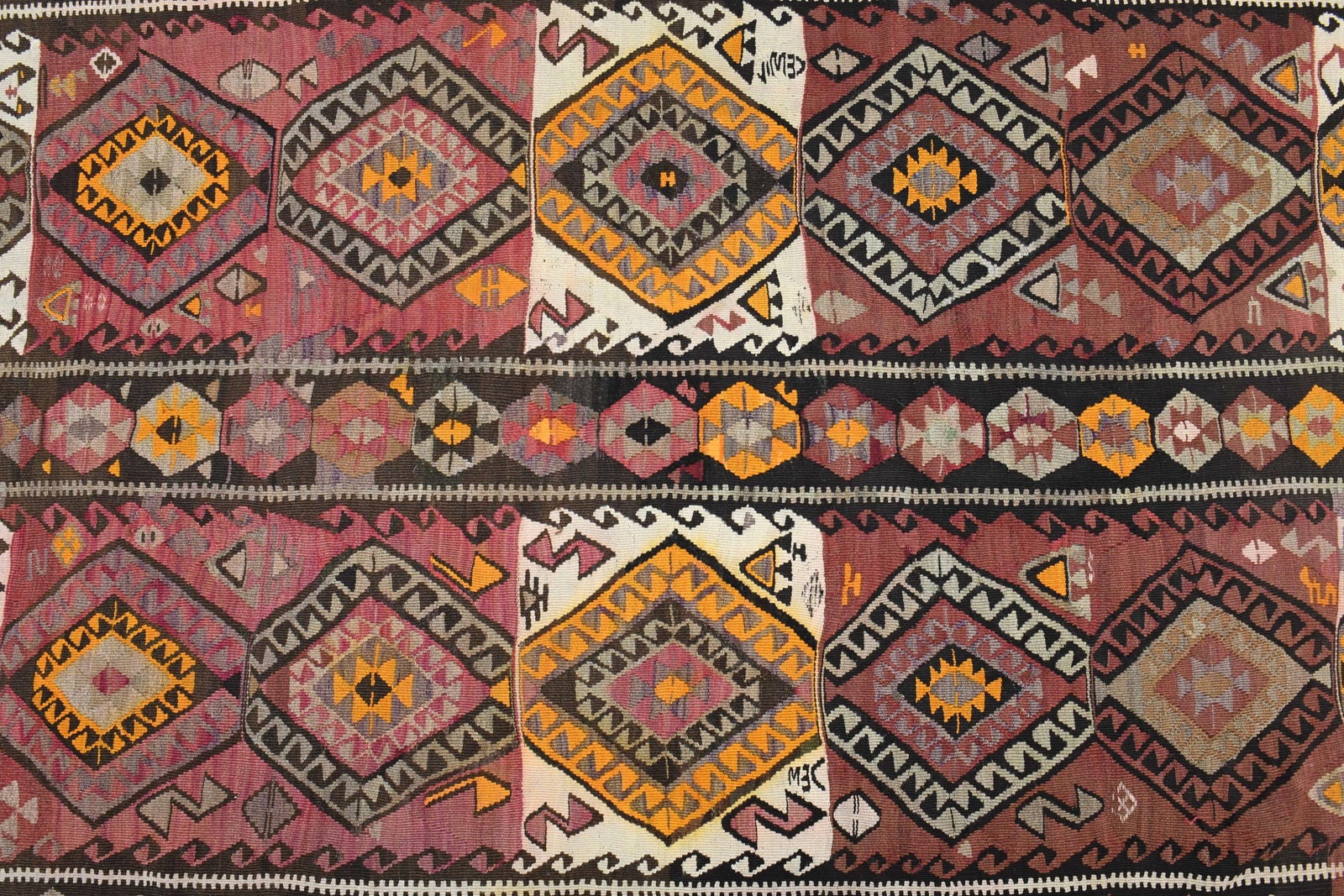 5x13.5 ft, WIDE TURKISH KILIM Runner - 8