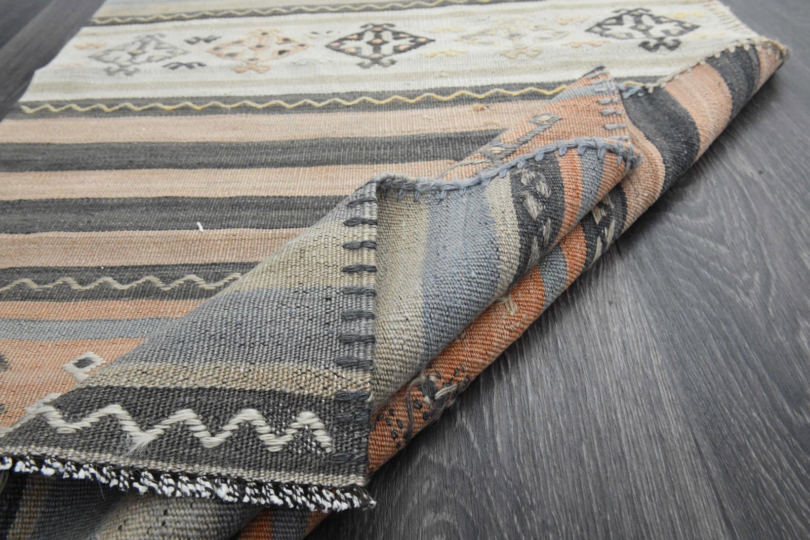 2.4x10.1 ft, STRIPED TURKISH RUNNER: Title: 2.4x10.1 ft, STRIPED TURKISH RUNNER Description: This Turkish one-of-a-kind Vintage Flatweave Kilim Rug is hand-knotted and handwoven by the most skilled artisans who use pure wool, in vibrant,