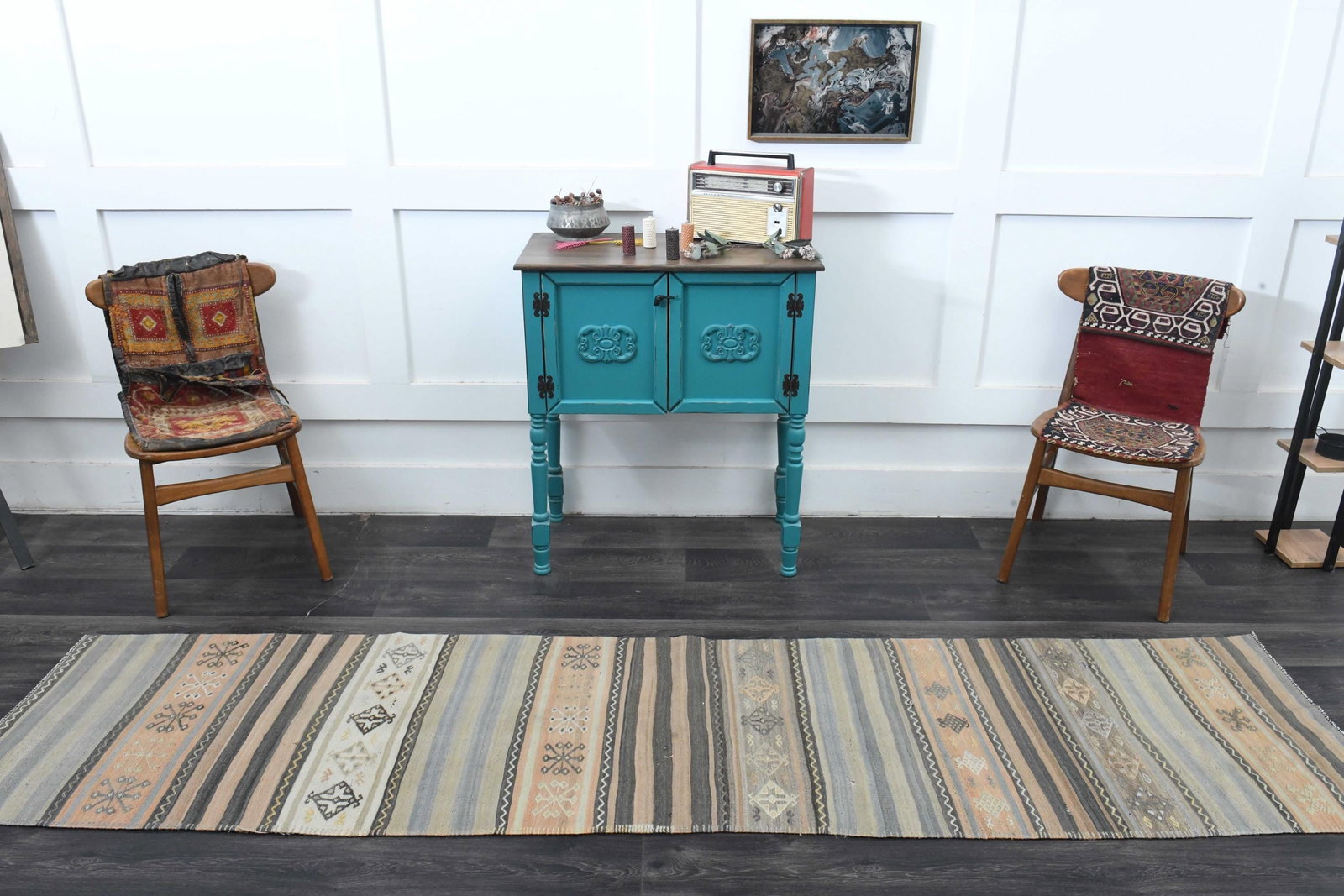 2.4x10.1 ft, STRIPED TURKISH RUNNER - 2