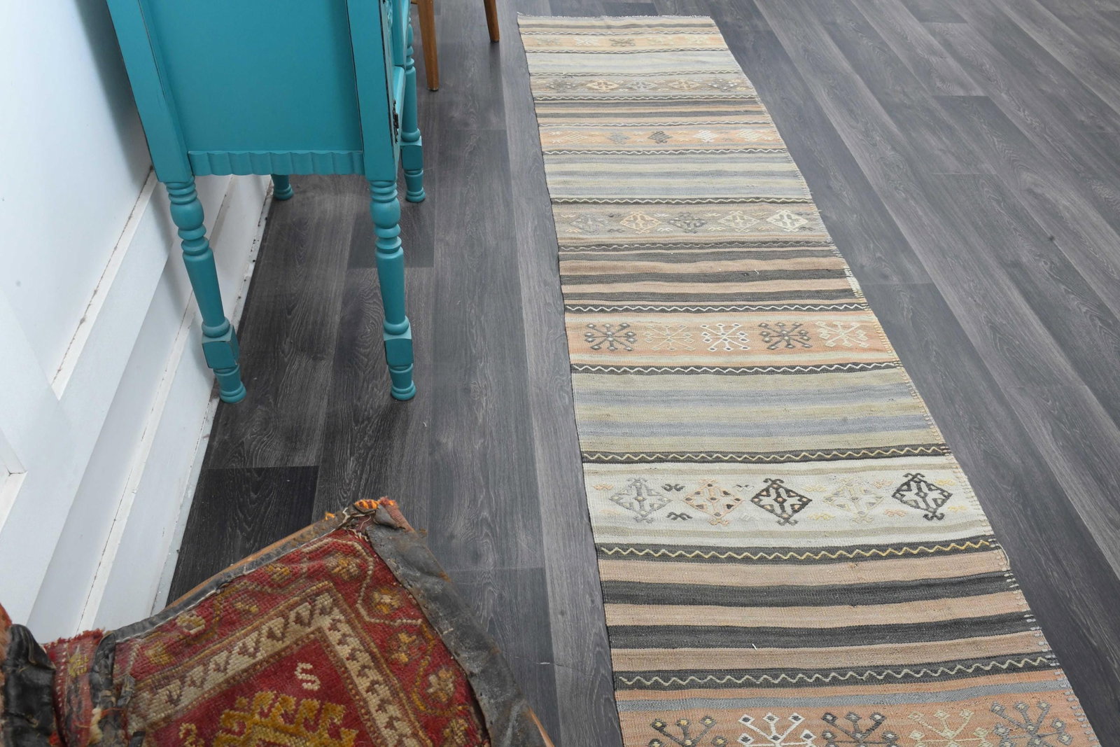 2.4x10.1 ft, STRIPED TURKISH RUNNER - 7