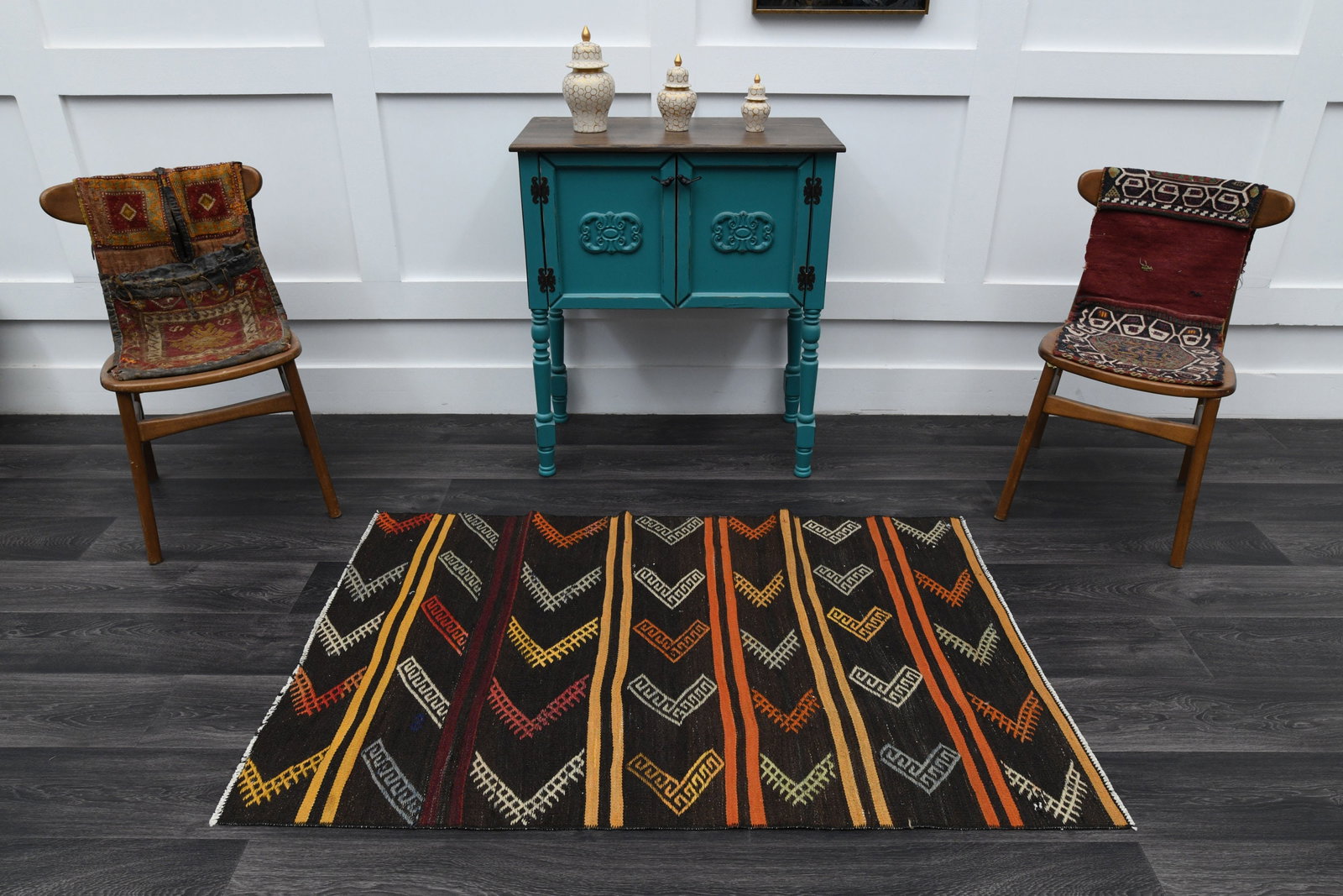 3.2x5.1 ft, TURKISH KILIM Rug - 2