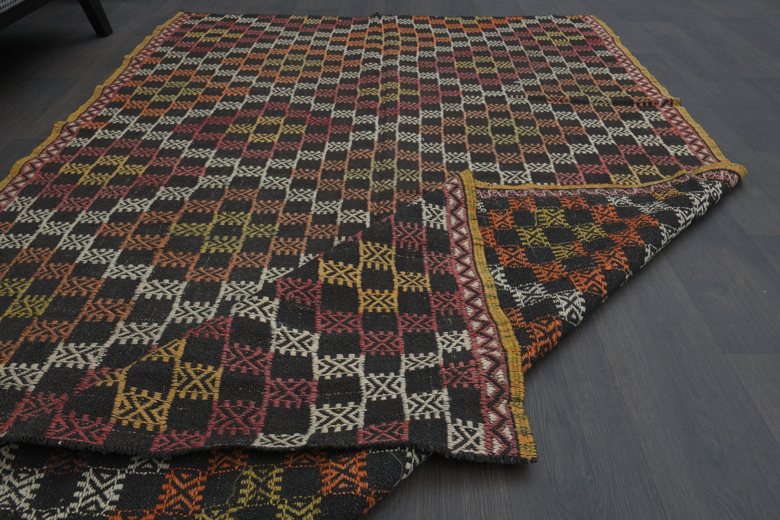 5x8 Kilim Flatweave Turkish Rug - 4