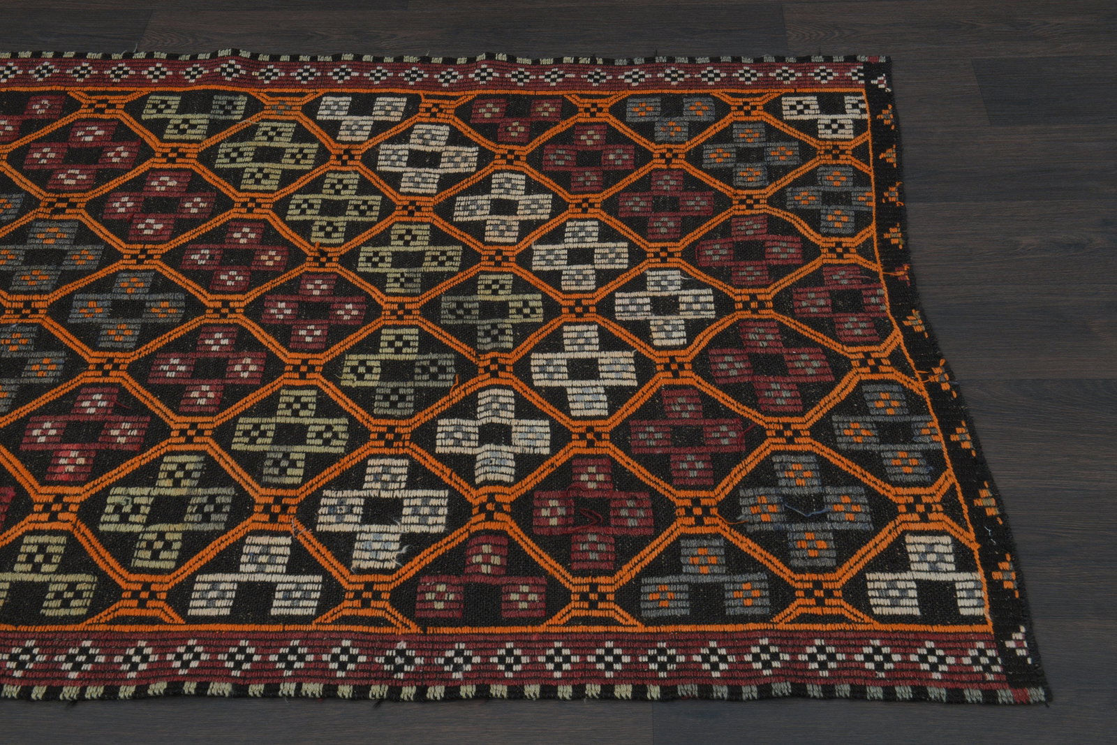 4x9 Vintage Rug Runner, Turkish - 9