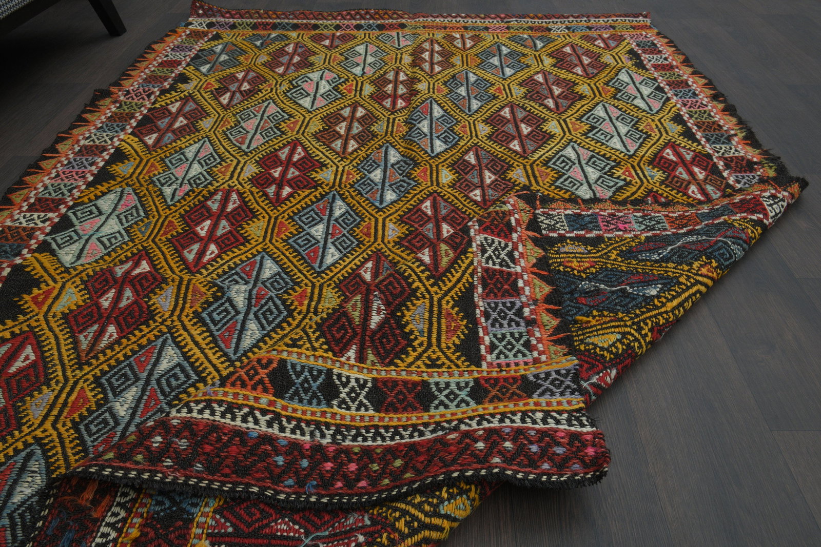 5x8 Kilim Flatweave Turkish Rug - 4