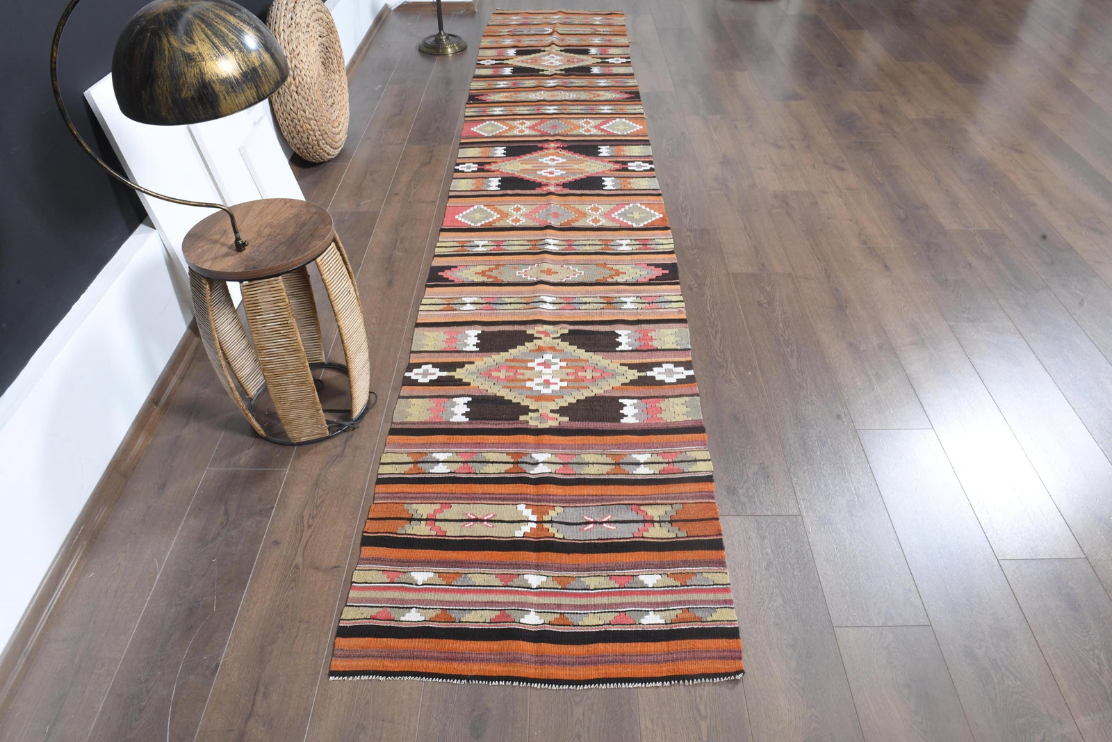 2'5x13'4 ft, COLORFUL KILIM RUNNER - 4