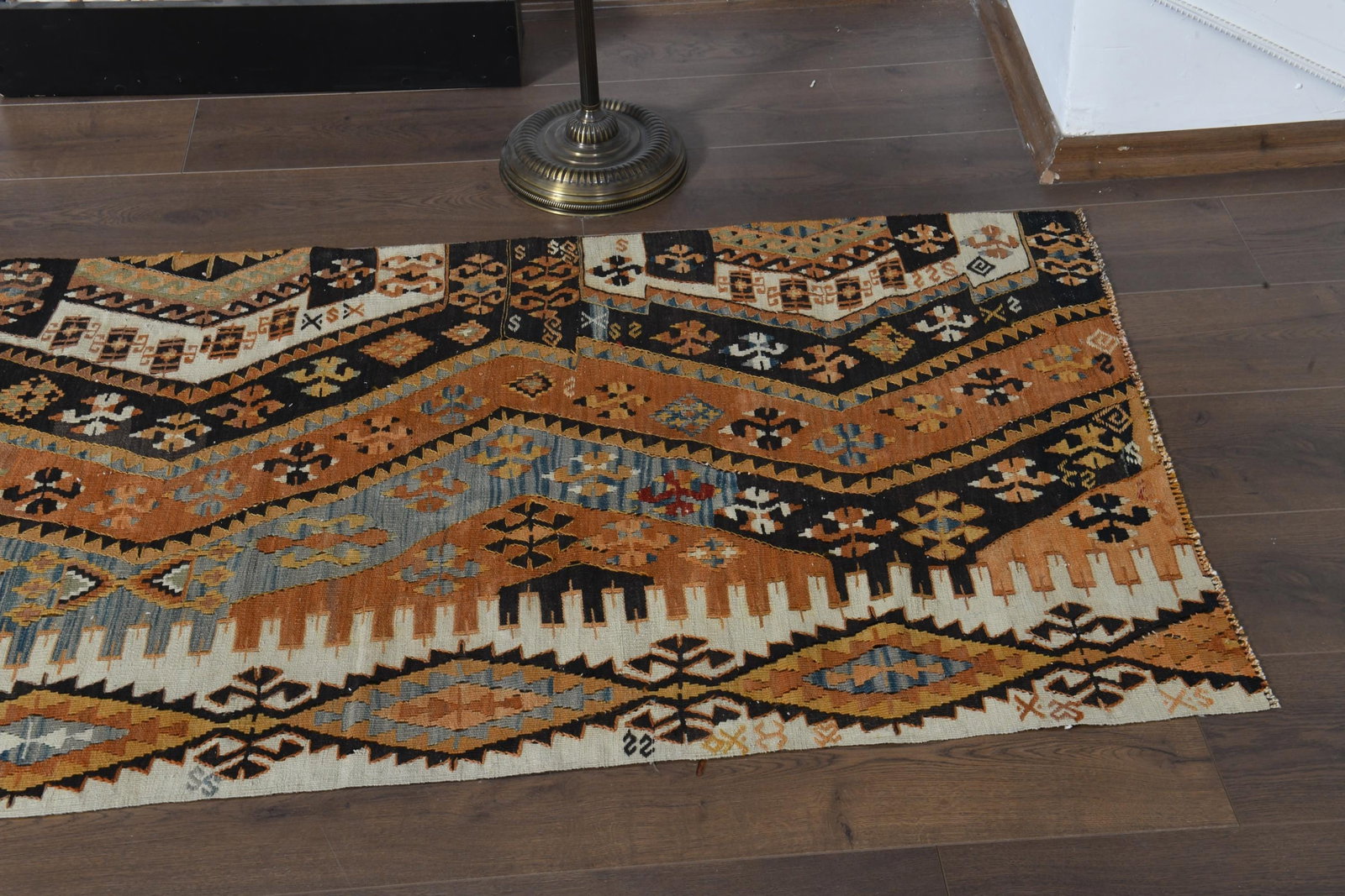 2'8x13'1 ft, STRIPED KILIM RUG, Turkish Vintage Runner - 5