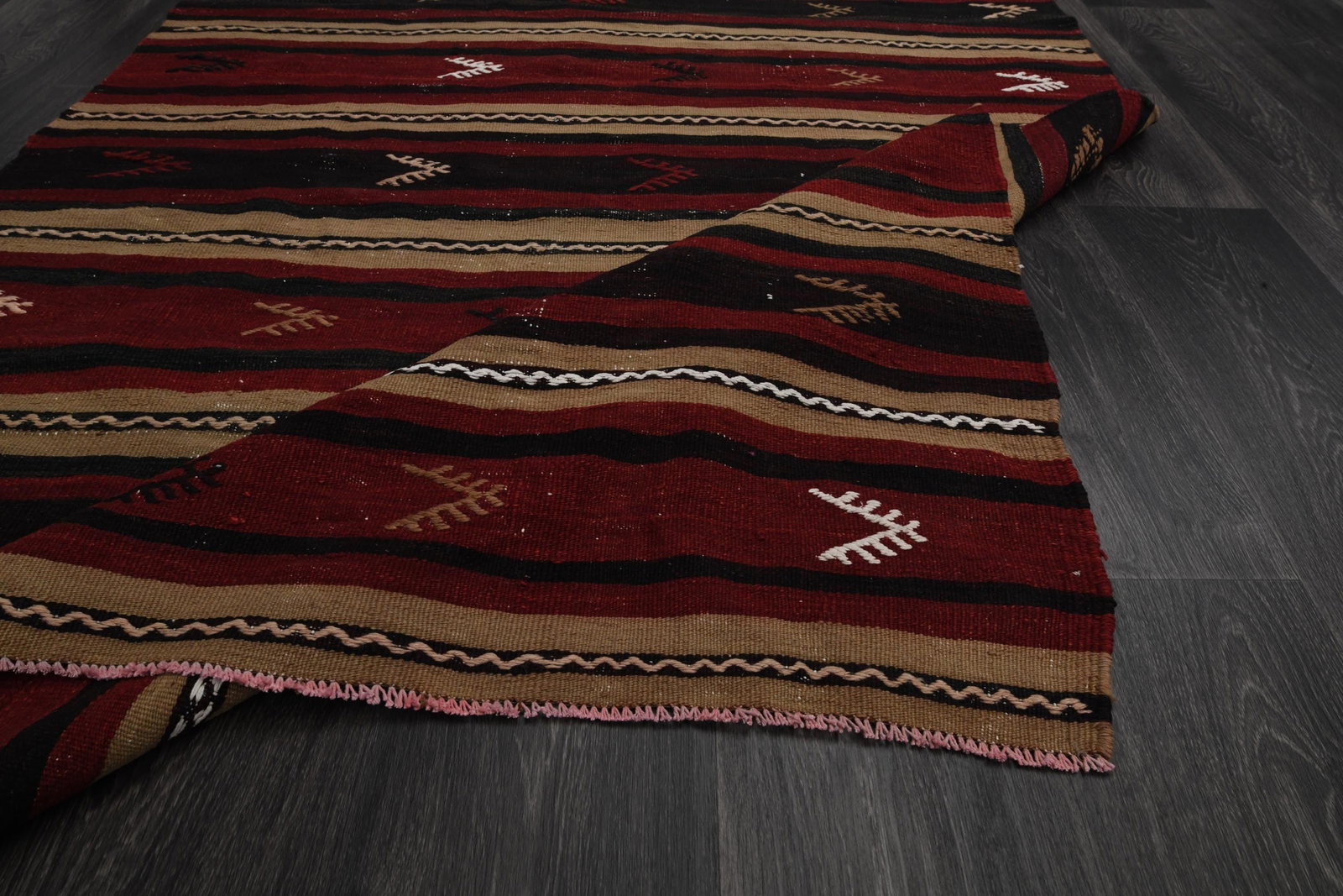 4.3x7.7 ft, TURKISH KILIM Rug - 9