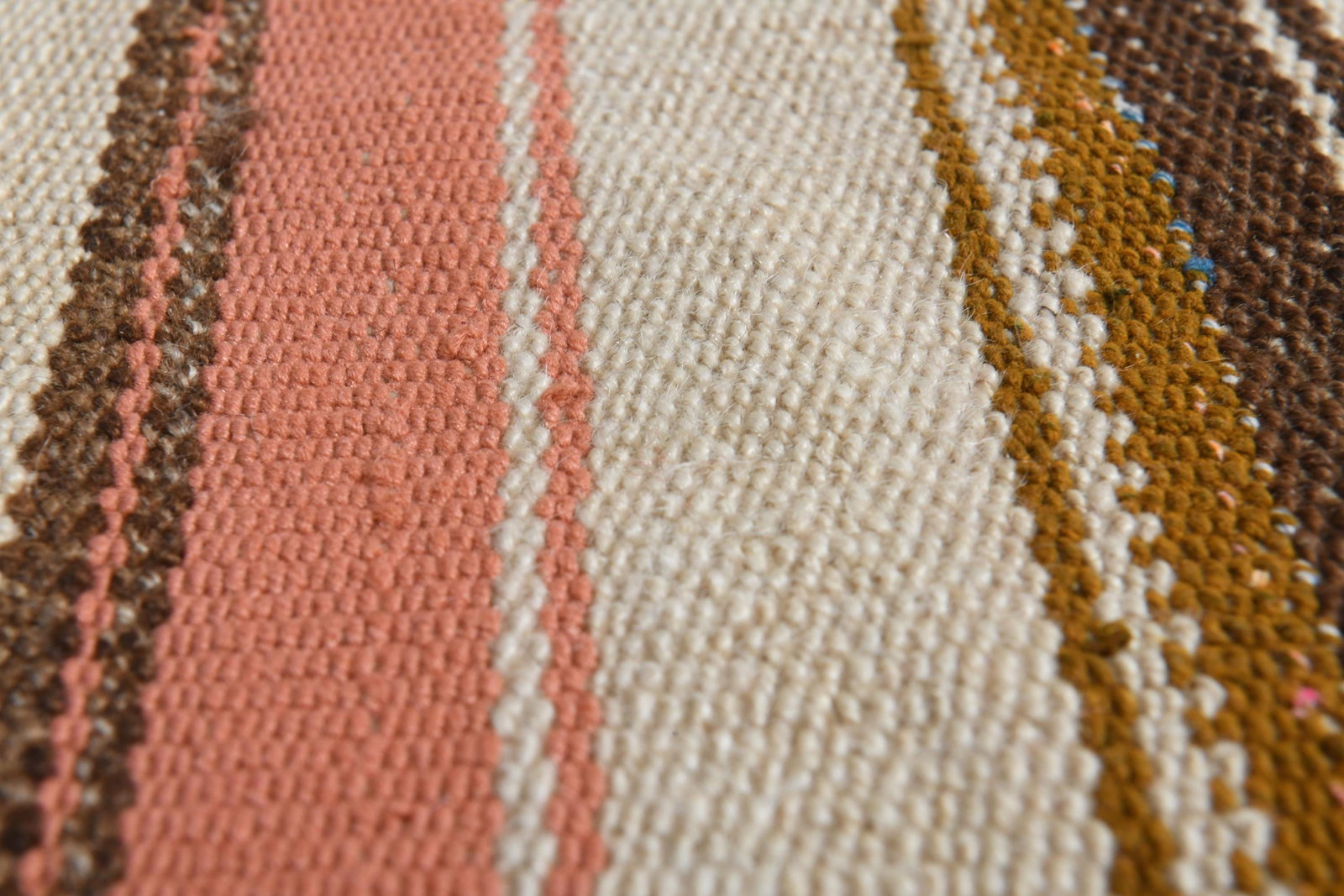 3'9x7'6 ft, STRIPED, Vintage Turkish Kilim - 2