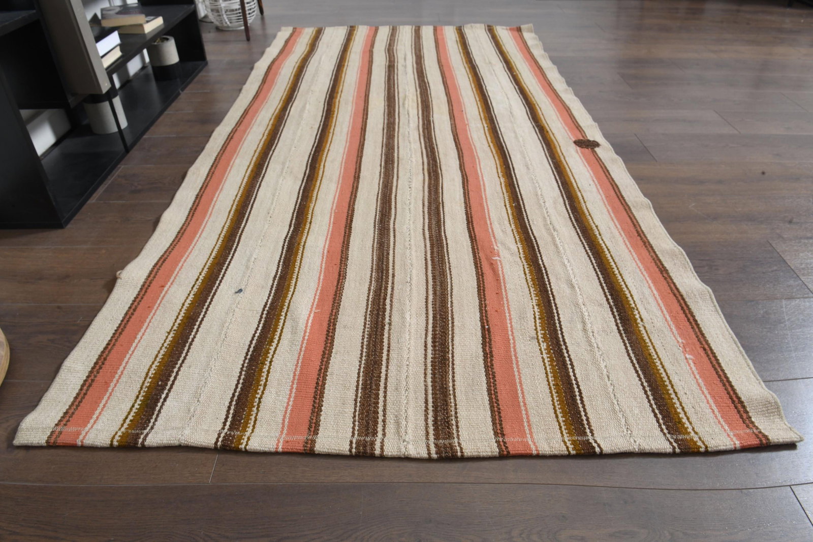 3'9x7'6 ft, STRIPED, Vintage Turkish Kilim - 6