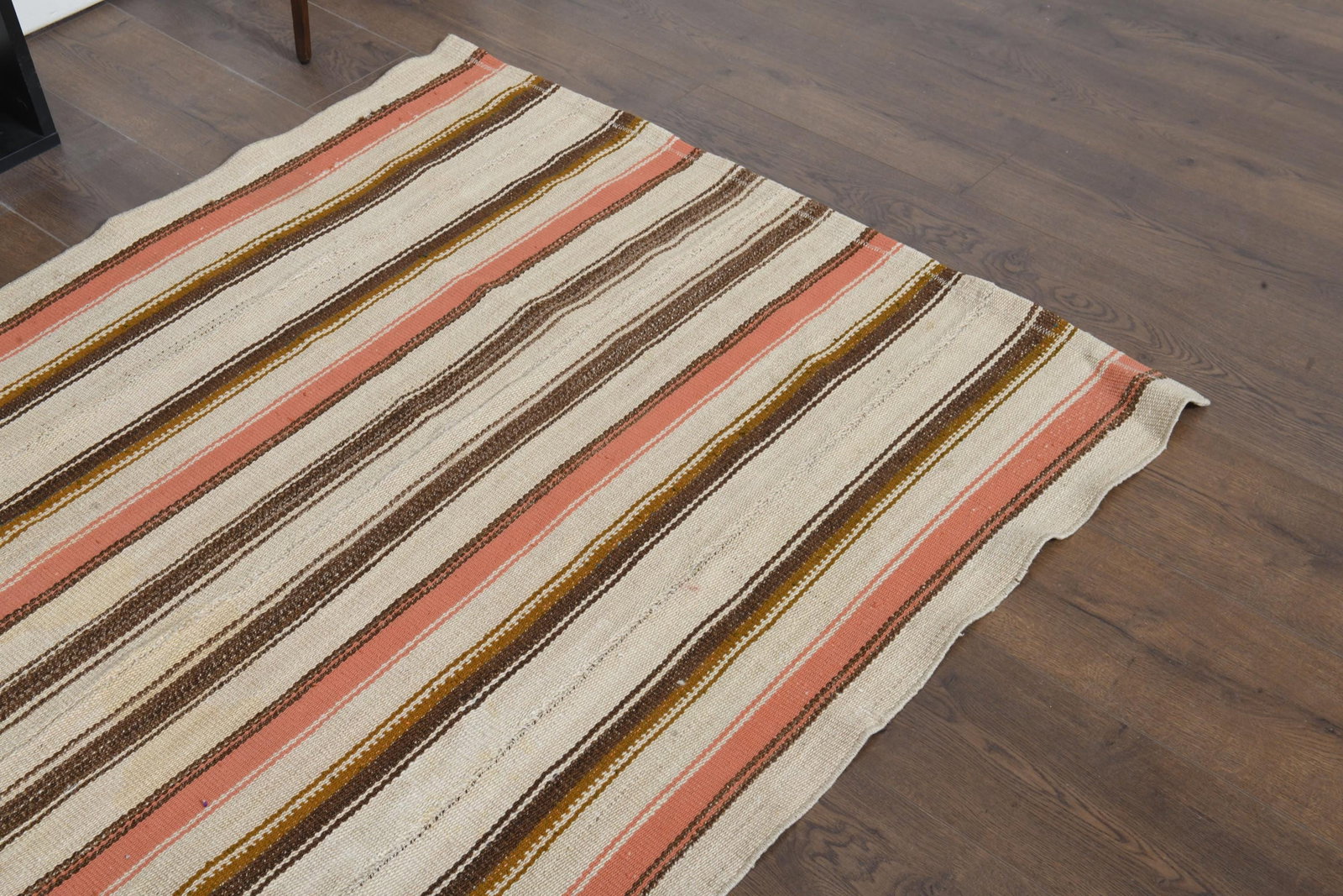 3'9x7'6 ft, STRIPED, Vintage Turkish Kilim - 7