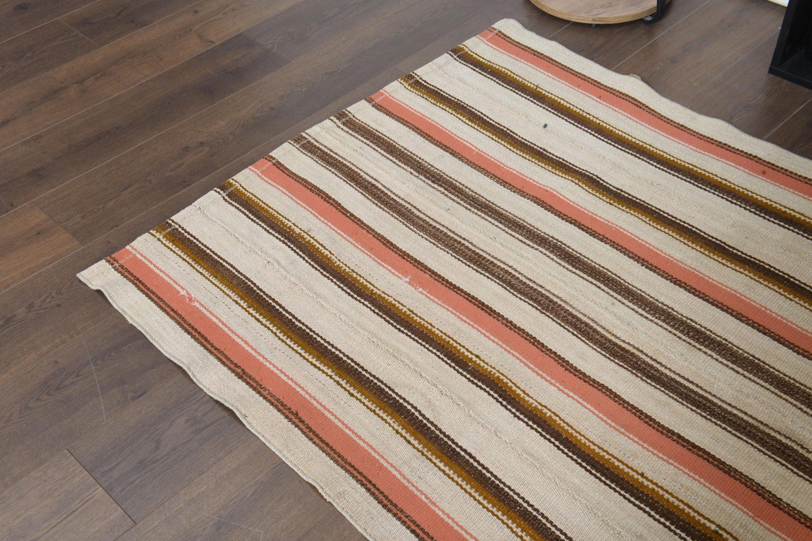 3'9x7'6 ft, STRIPED, Vintage Turkish Kilim - 8