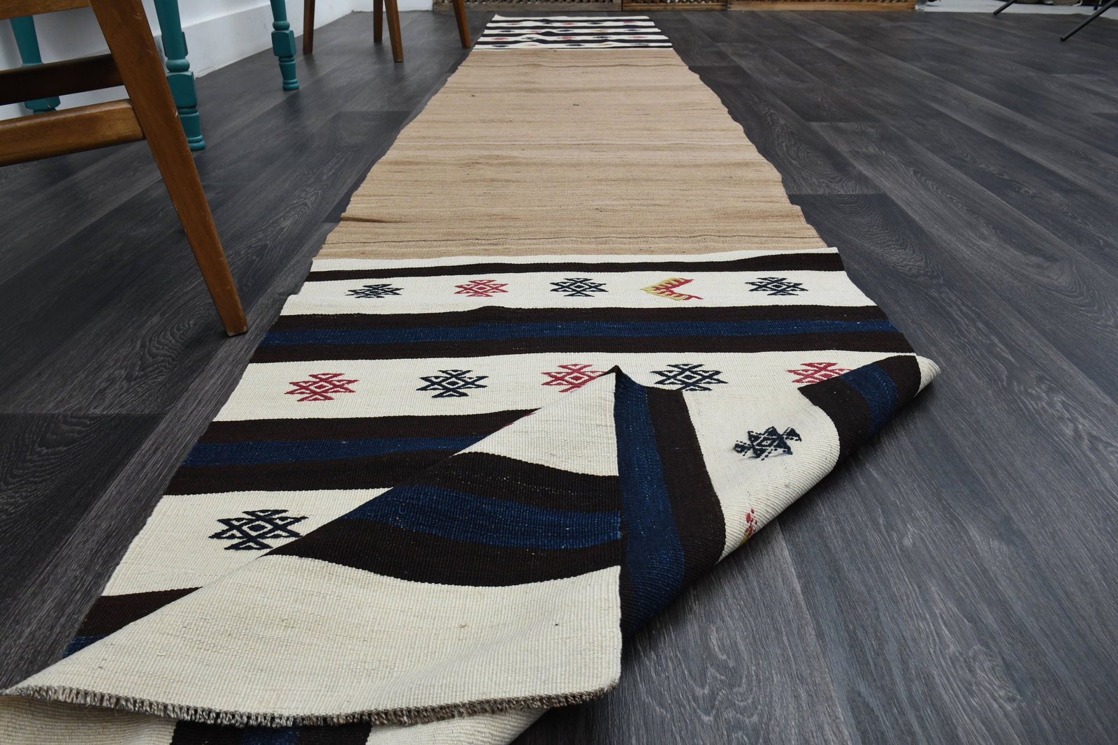 2.7x14.9 ft, TURKISH RUNNER RUG, Oushak - 8