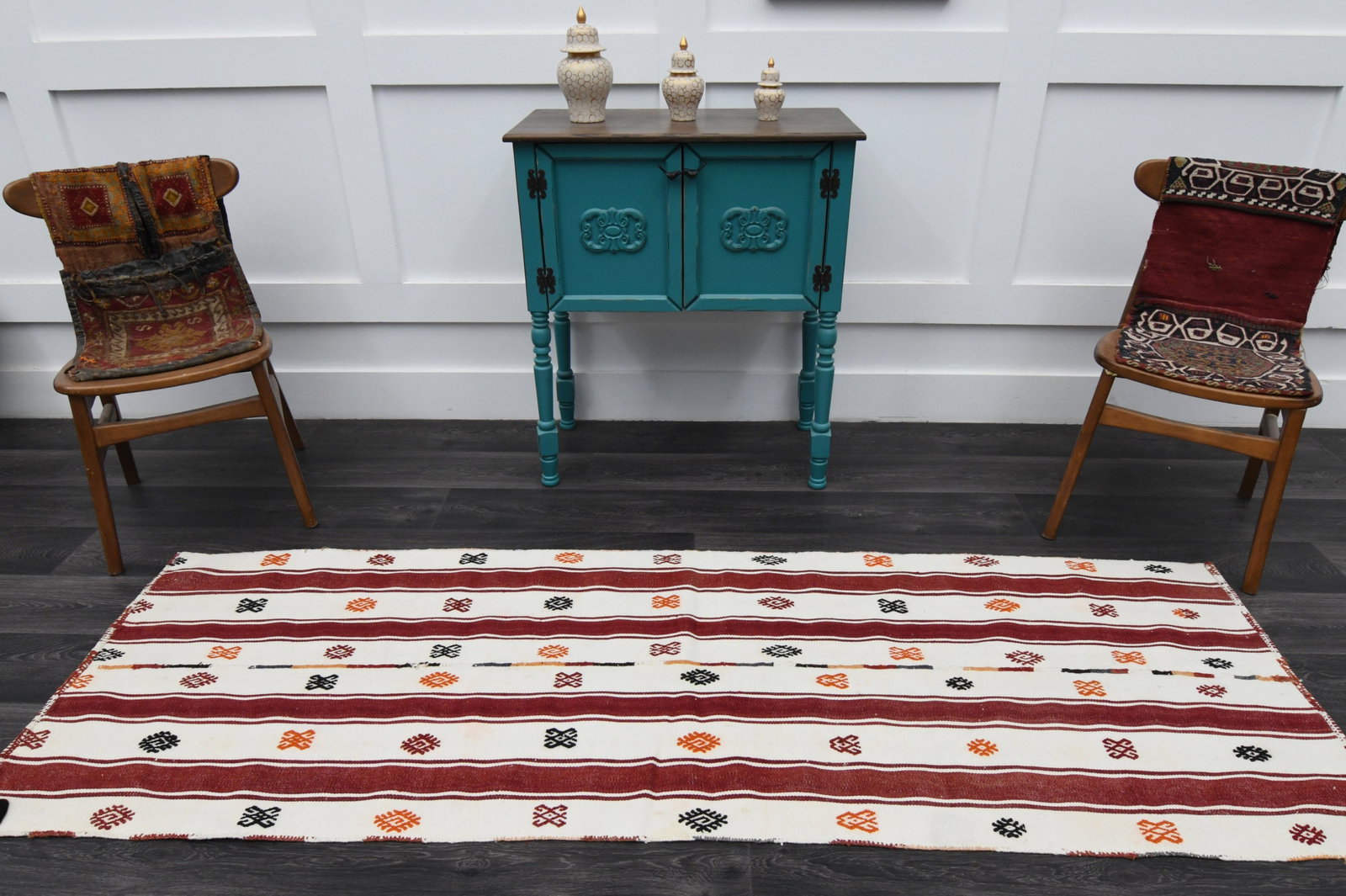 2.6x8 ft, TURKISH KILIM Runner - 2