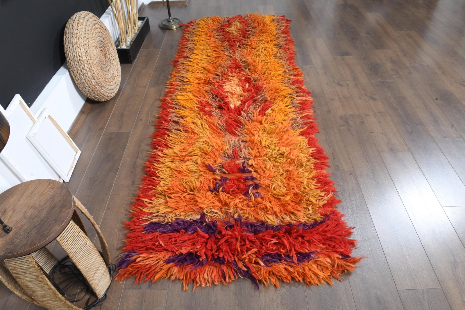 3'2x9'2 ft, FLATWEAVE, Colorful Kilim Rug - 4
