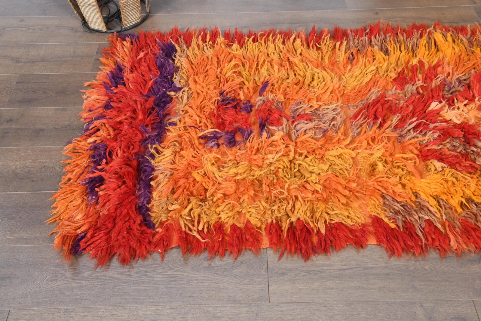 3'2x9'2 ft, FLATWEAVE, Colorful Kilim Rug - 7
