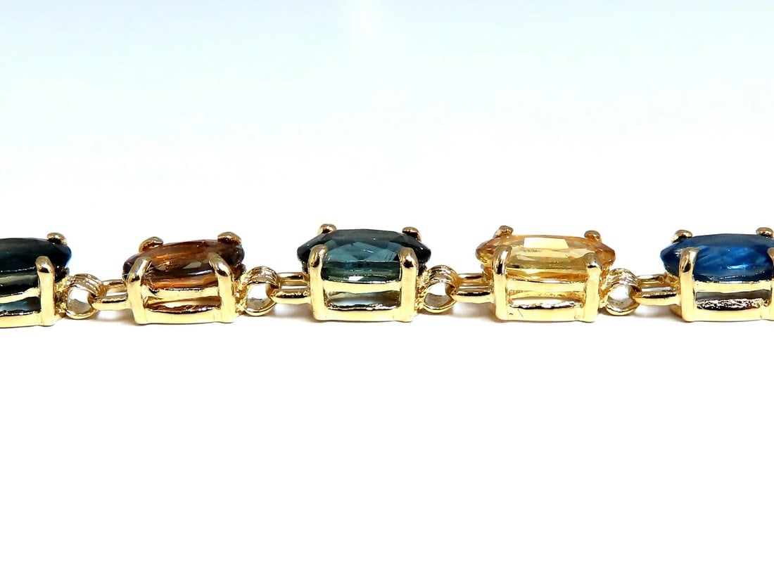 18.20Ct Natural MultiColor Sapphire Bracelet 14Kt gold** - 2
