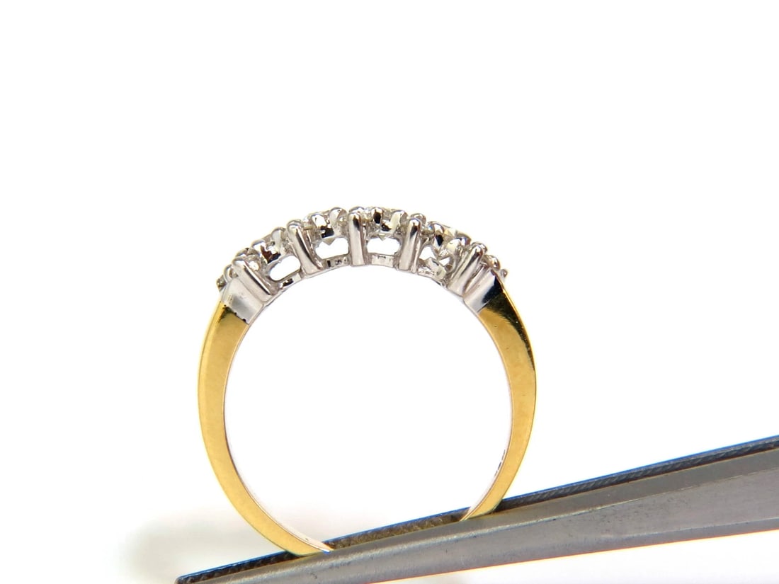 18KT GOLD 1.00CT NATURAL DIAMONDS CLUSTER BAND RING EXCELLENT CUTS** - 10