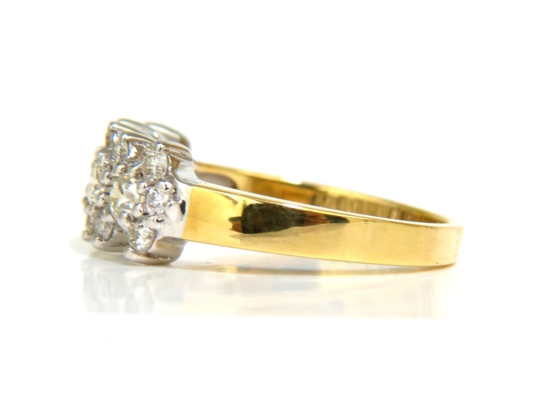 18KT GOLD 1.00CT NATURAL DIAMONDS CLUSTER BAND RING EXCELLENT CUTS** - 6