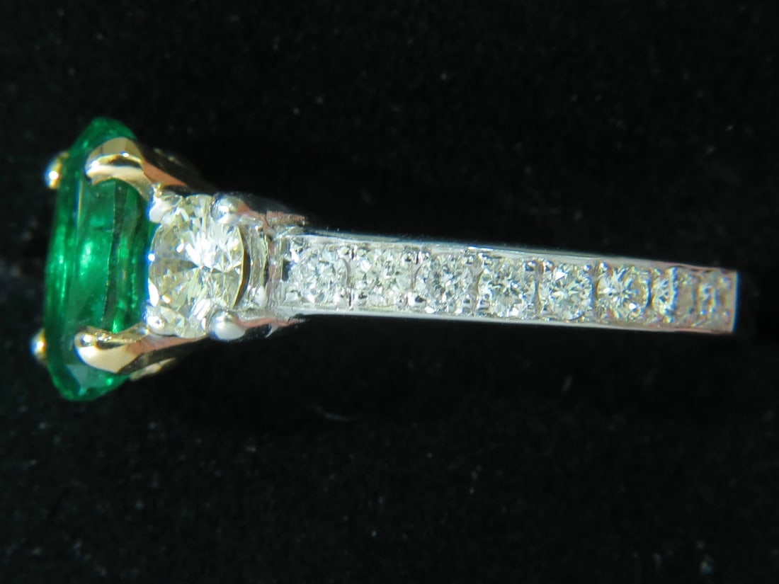 3.05CT NATURAL EMERALD DIAMOND RING 14KT GOLD CLASSIC 3** - 5