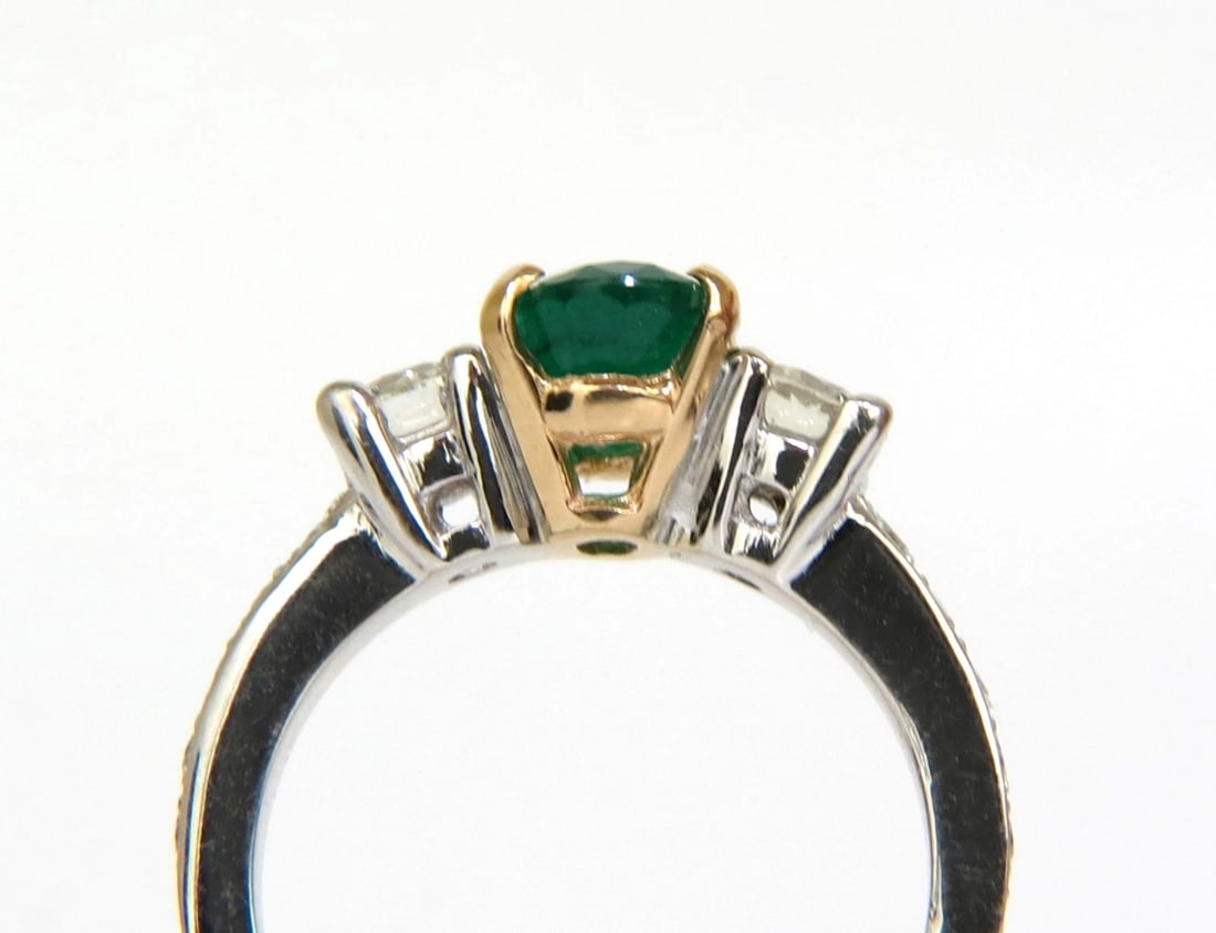 3.05CT NATURAL EMERALD DIAMOND RING 14KT GOLD CLASSIC 3** - 6