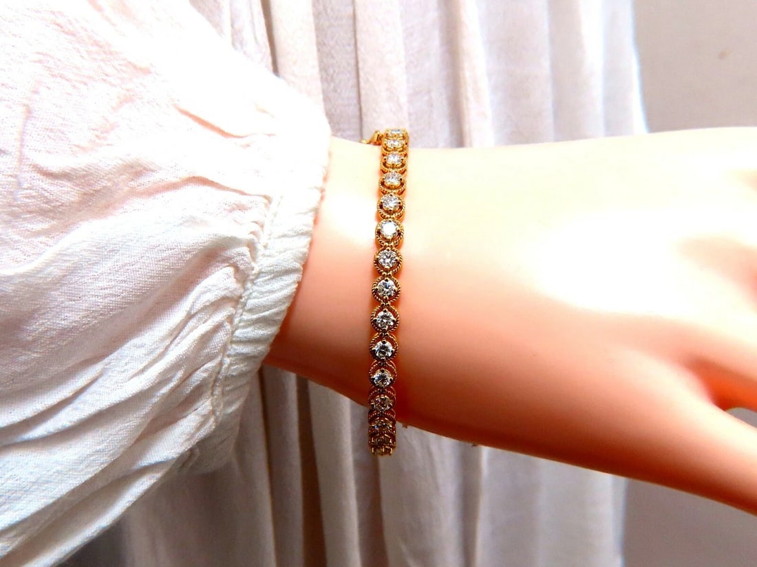 2.02ct Natural Diamonds Bangle Bracelet 14 Karat** - 8
