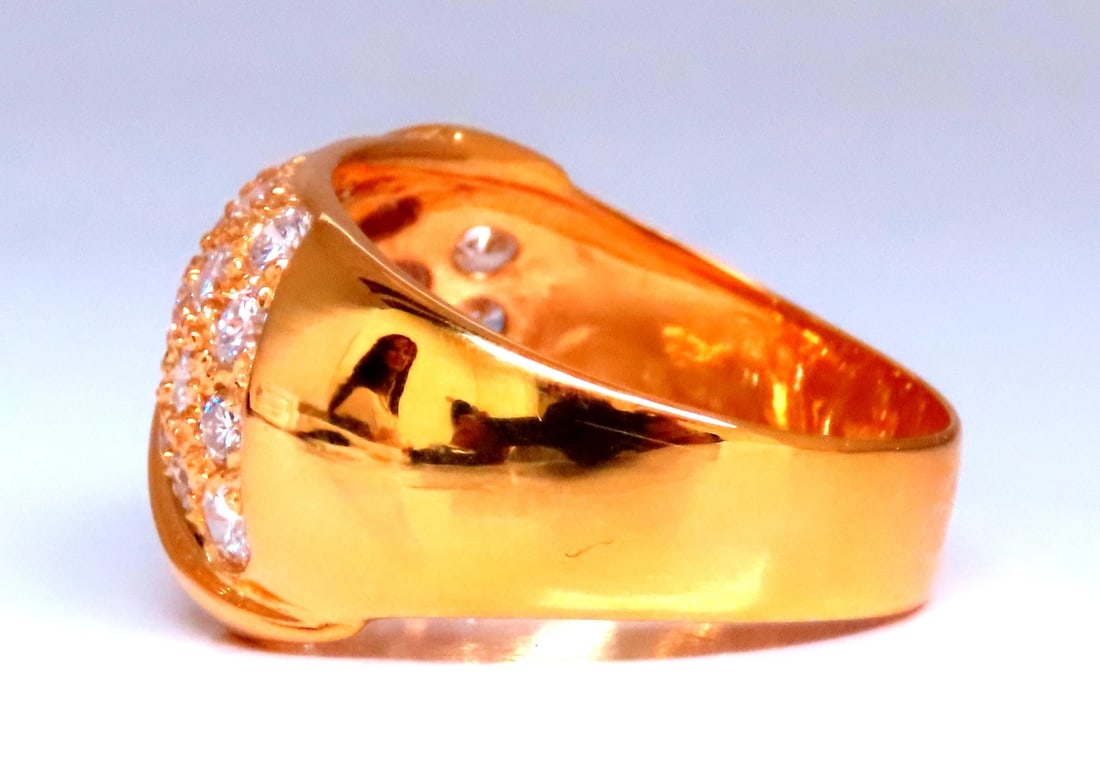 1.70ct Natural Diamonds Round & Baguette Dome Band 18kt gold 12419** - 3