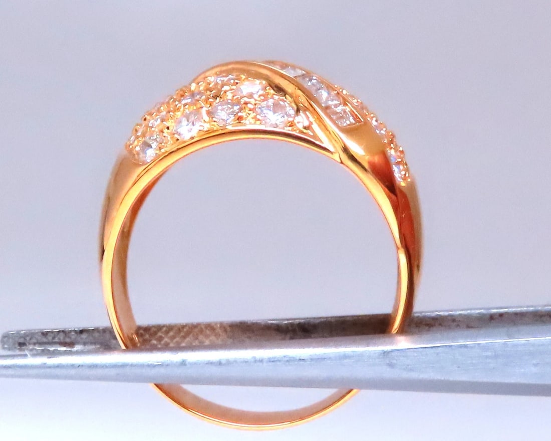 1.70ct Natural Diamonds Round & Baguette Dome Band 18kt gold 12419** - 5