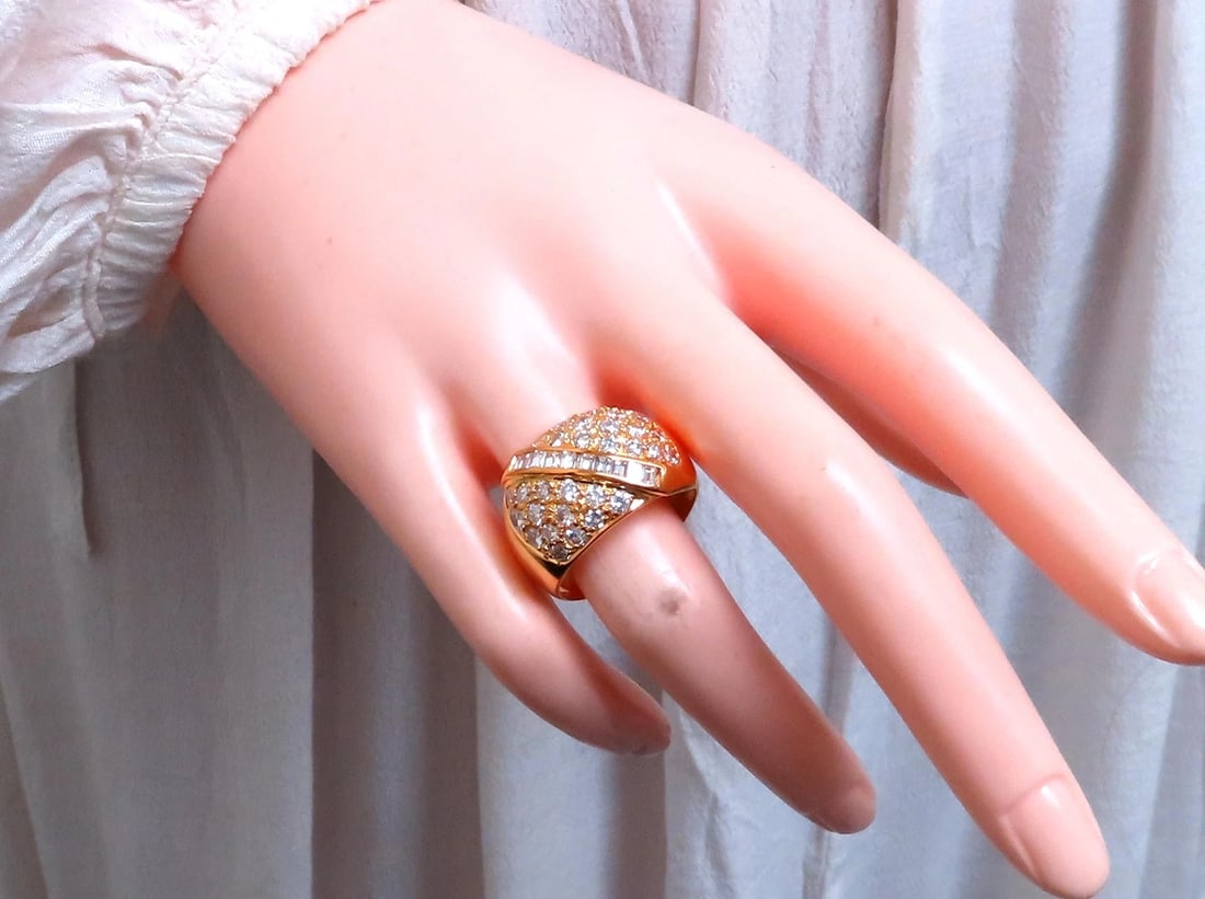 1.70ct Natural Diamonds Round & Baguette Dome Band 18kt gold 12419** - 6