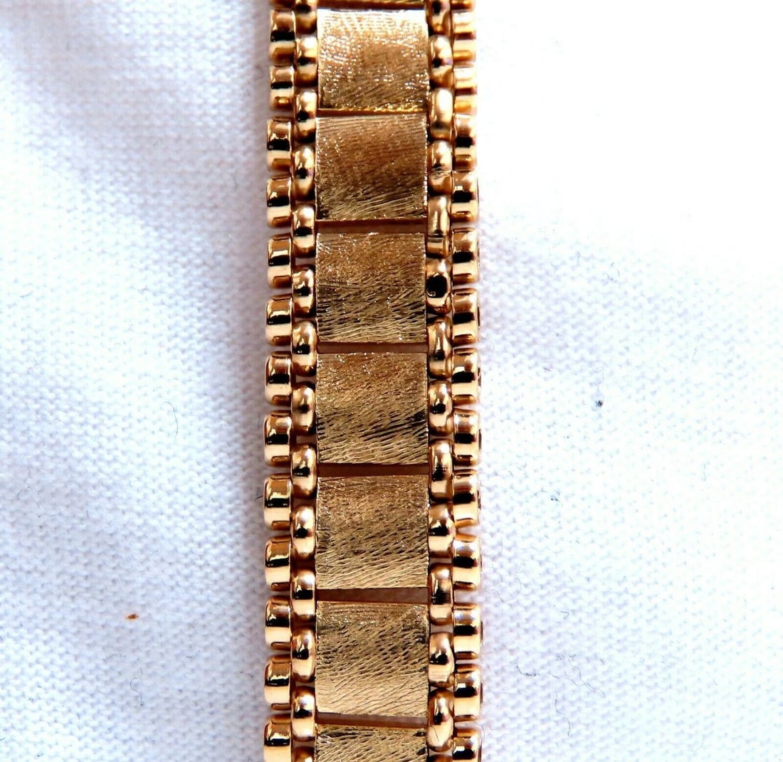 Reversible 5 Tier Curbed Band Link Gold Necklace 14kt gold 15 inch 9.8mm 11644** - 3