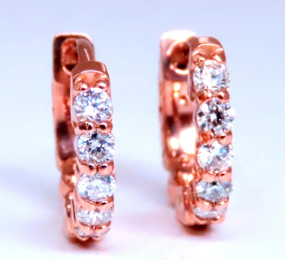 .43ct Diamonds Mini Hoop Earrings 14kt Rose Gold 12492**: Title: .43ct Diamonds Mini Hoop Earrings 14kt Rose Gold 12492** Description: .43ct Diamonds Mini Hoop Earrings 14kt Rose Gold 12492 $1,100.00 PRODUCT DESCRIPTION mini hoop earrings .43ct natural