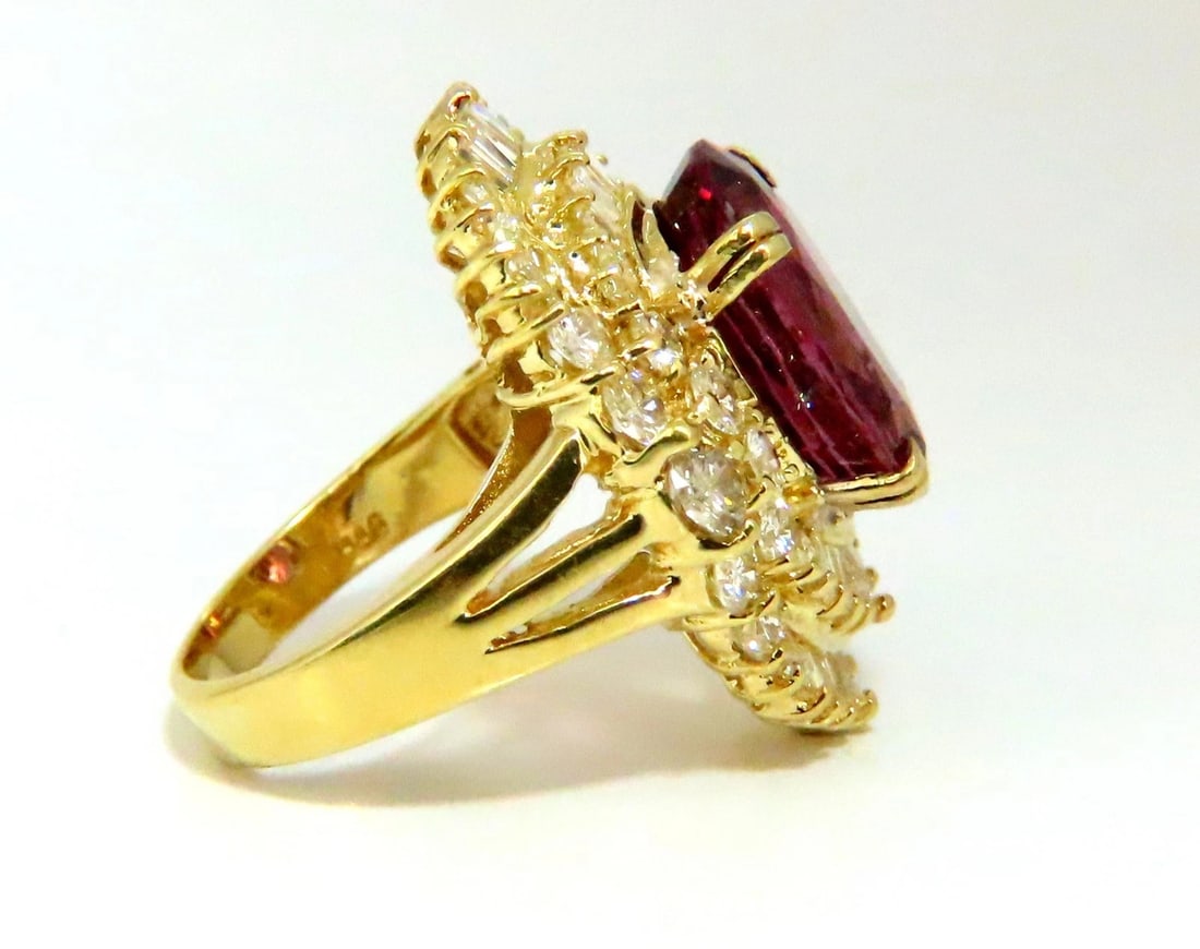 GIA Certified 8.12ct Natural No Heat Spinel 6.00ct Diamonds Ring 18Kt** - 4