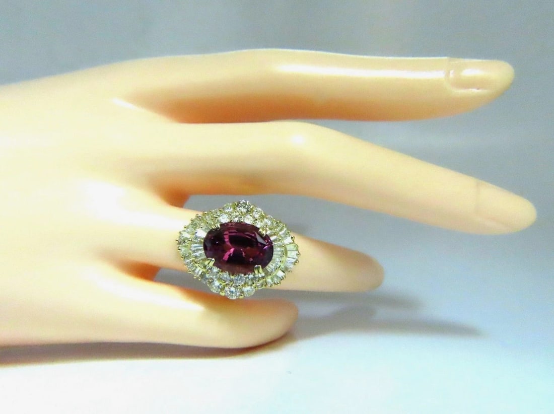 GIA Certified 8.12ct Natural No Heat Spinel 6.00ct Diamonds Ring 18Kt** - 6